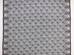 Double scallop black floral corded French Chantilly Lace