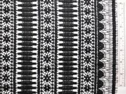 Double scallop black floral French Chantilly Lace