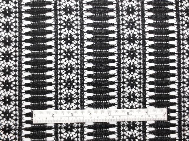 Double scallop black floral French Chantilly Lace