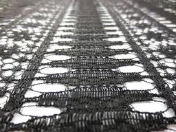 Double scallop black floral French Chantilly Lace