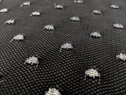 Metallic Point D'Sprit Net in Black and Silver