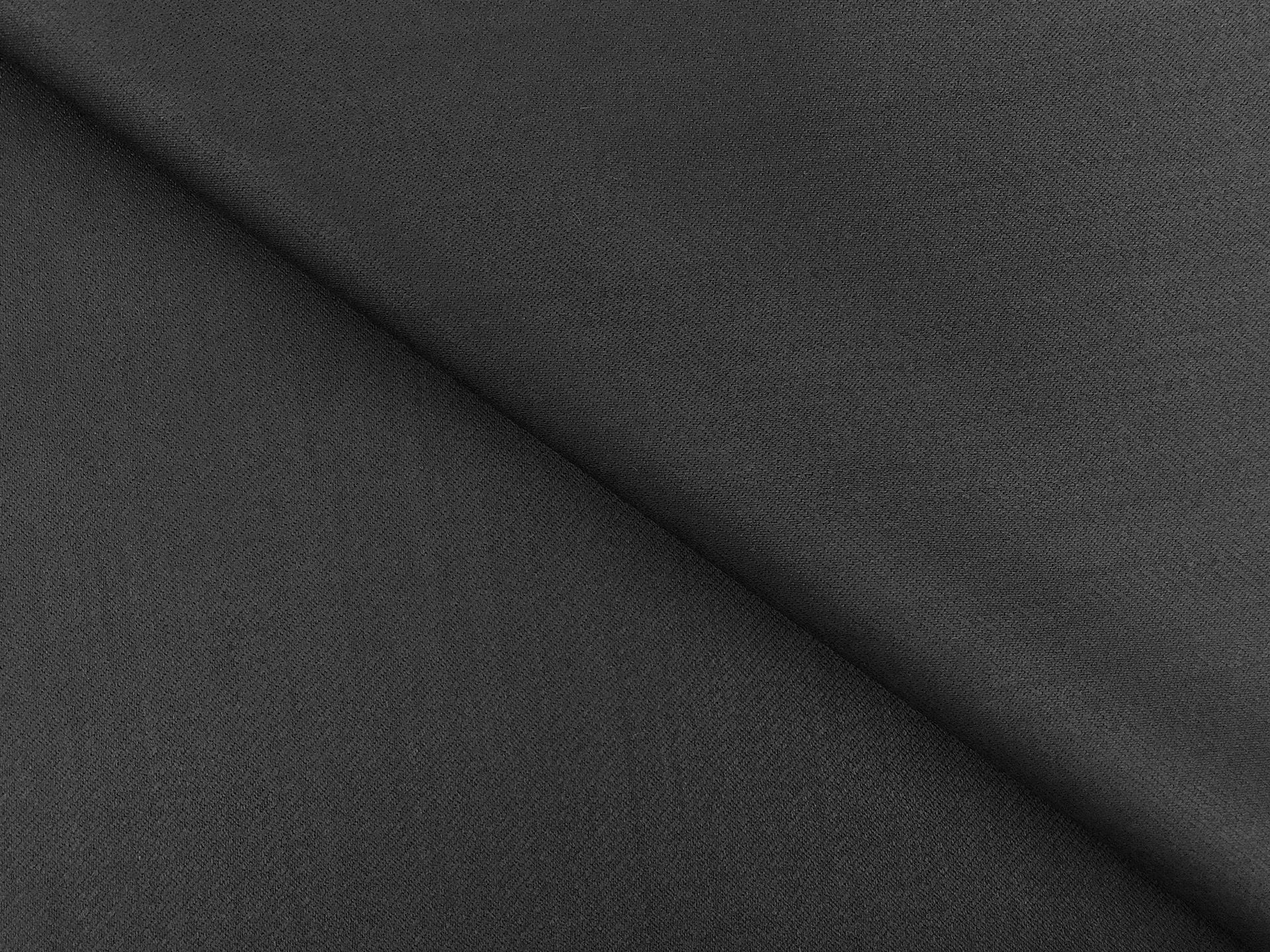 Italian Wool Satin Faille in Black