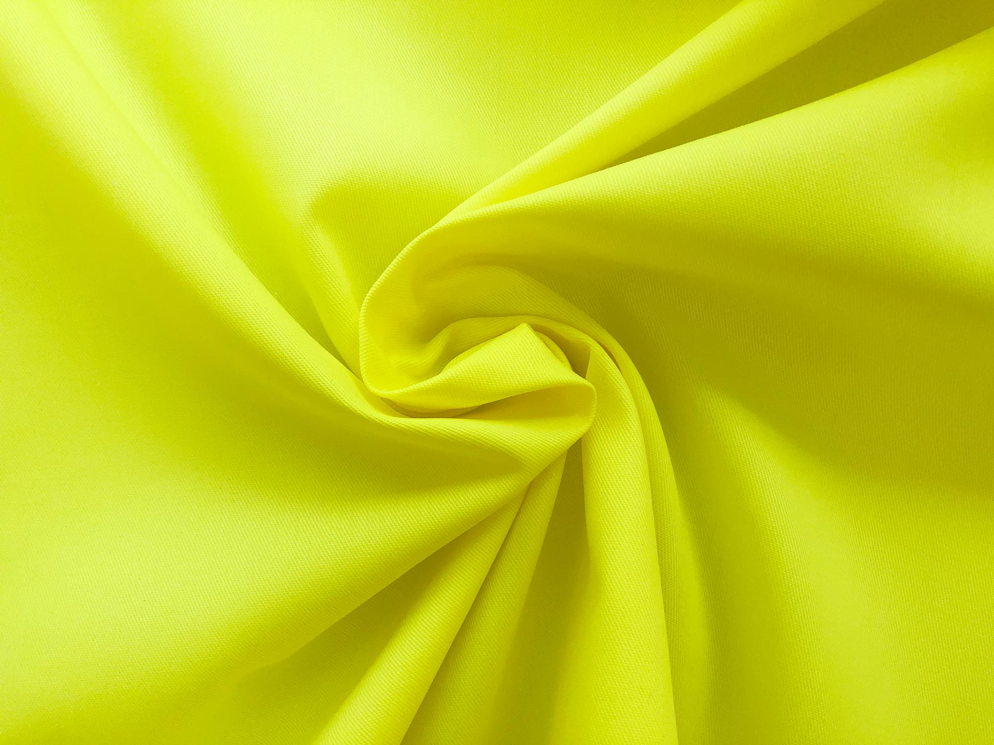 Polyester & Cotton Blend Twill in Neon Lime