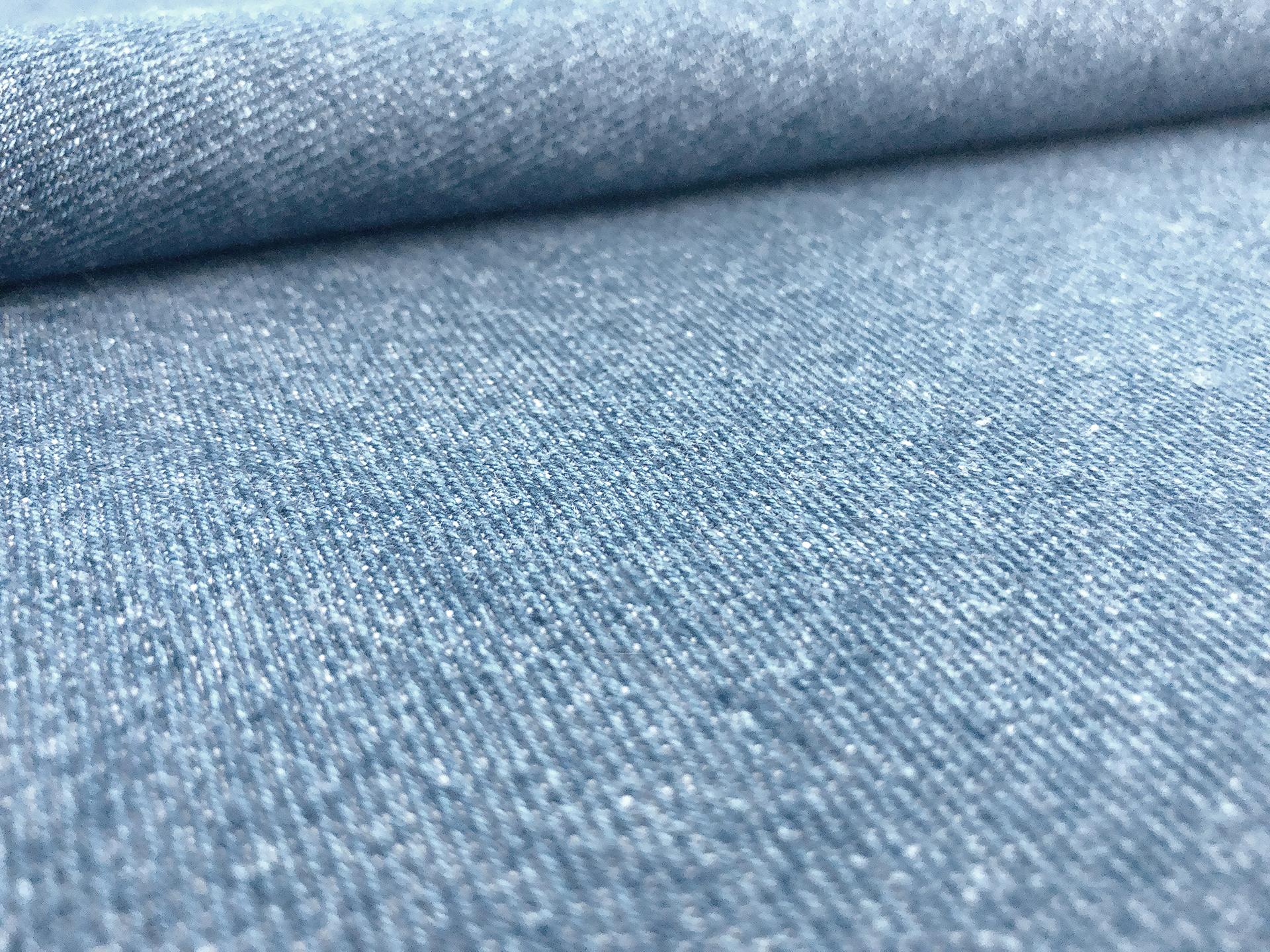 12 oz Washed Cotton Denim in Light Indigo