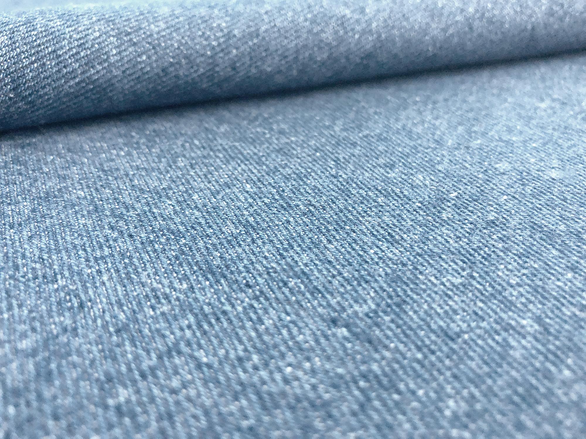12 oz Washed Cotton Denim in Light Indigo