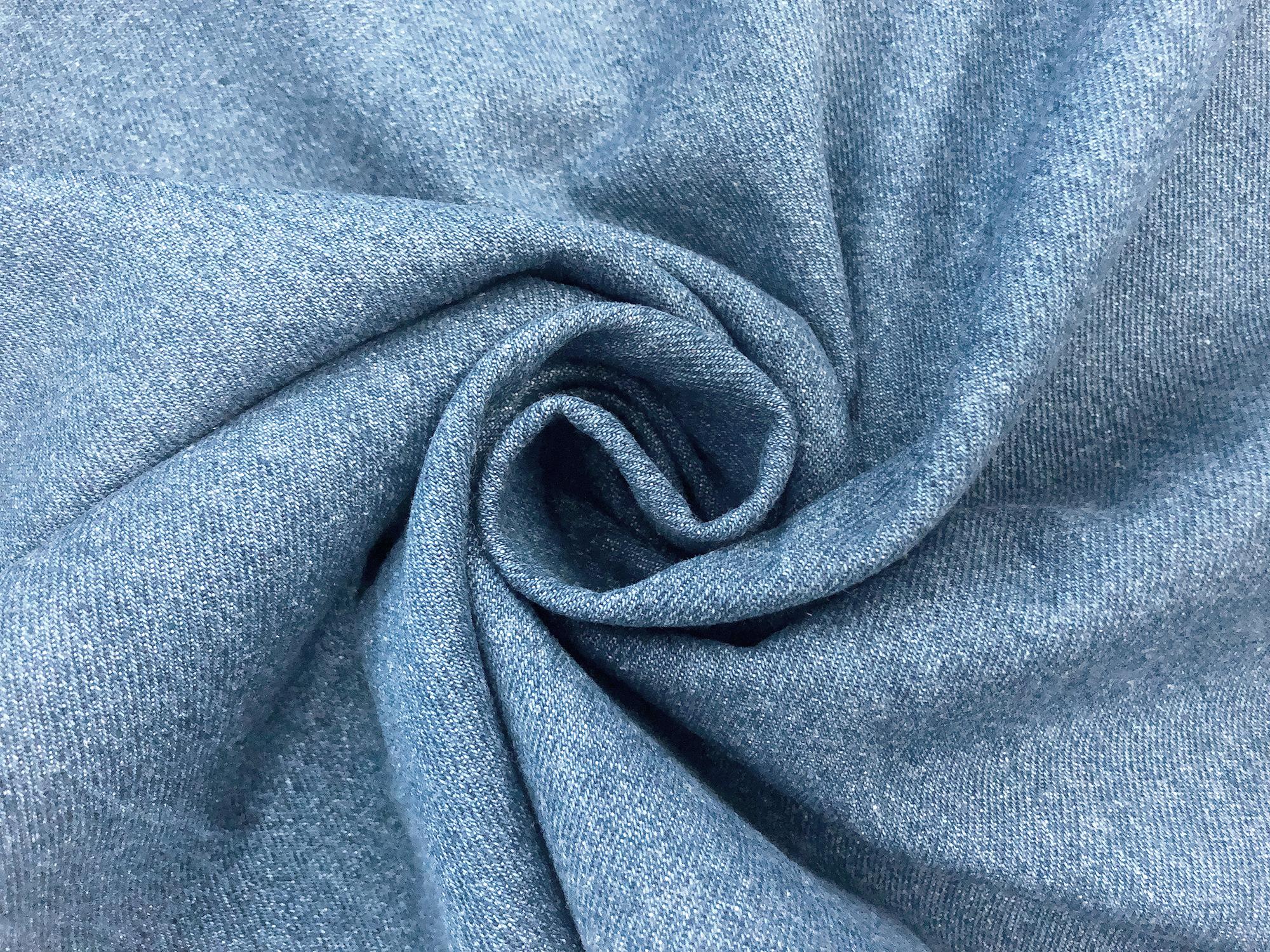 12 oz Washed Cotton Denim in Light Indigo