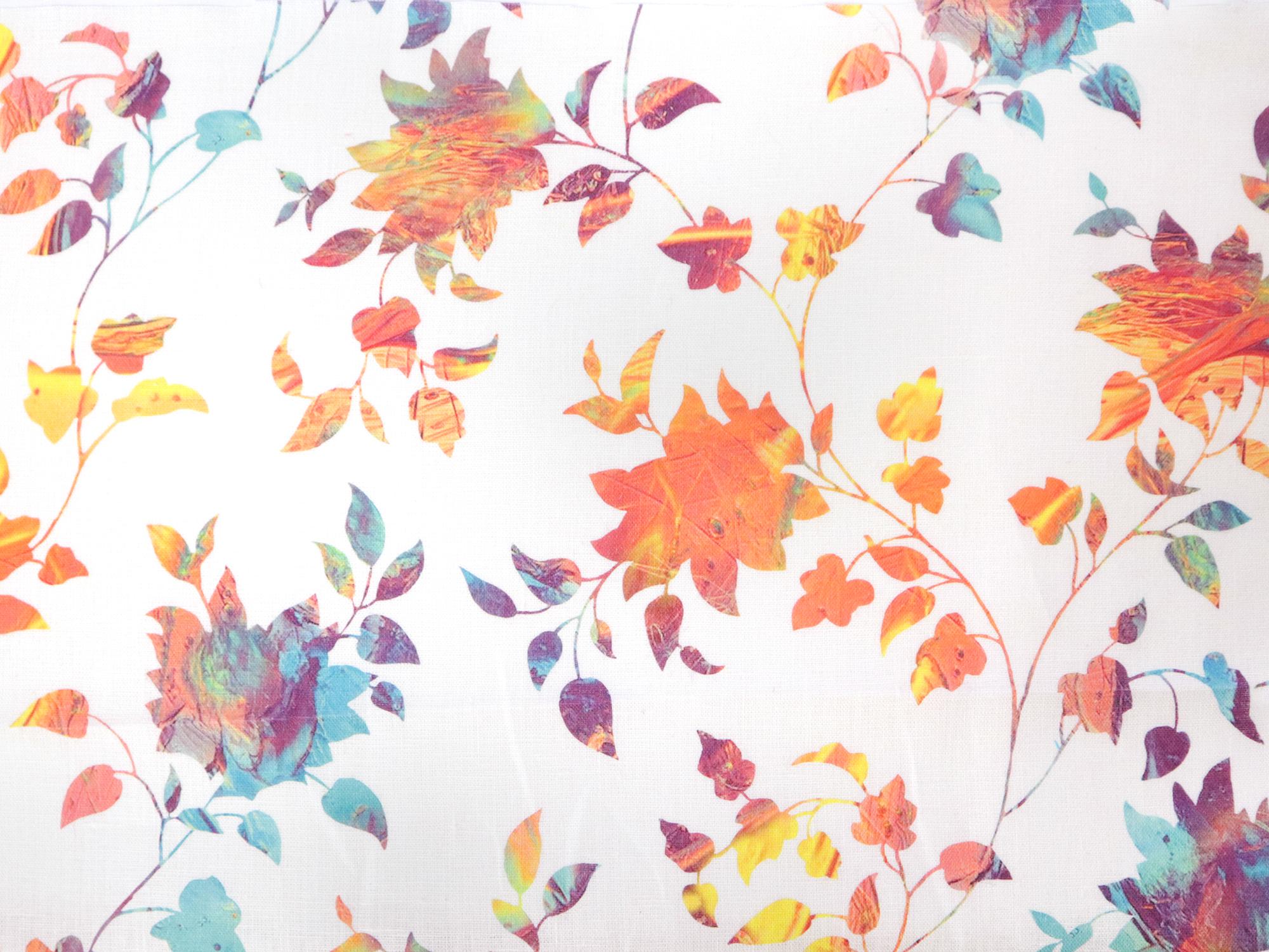 Linen with Floral Print