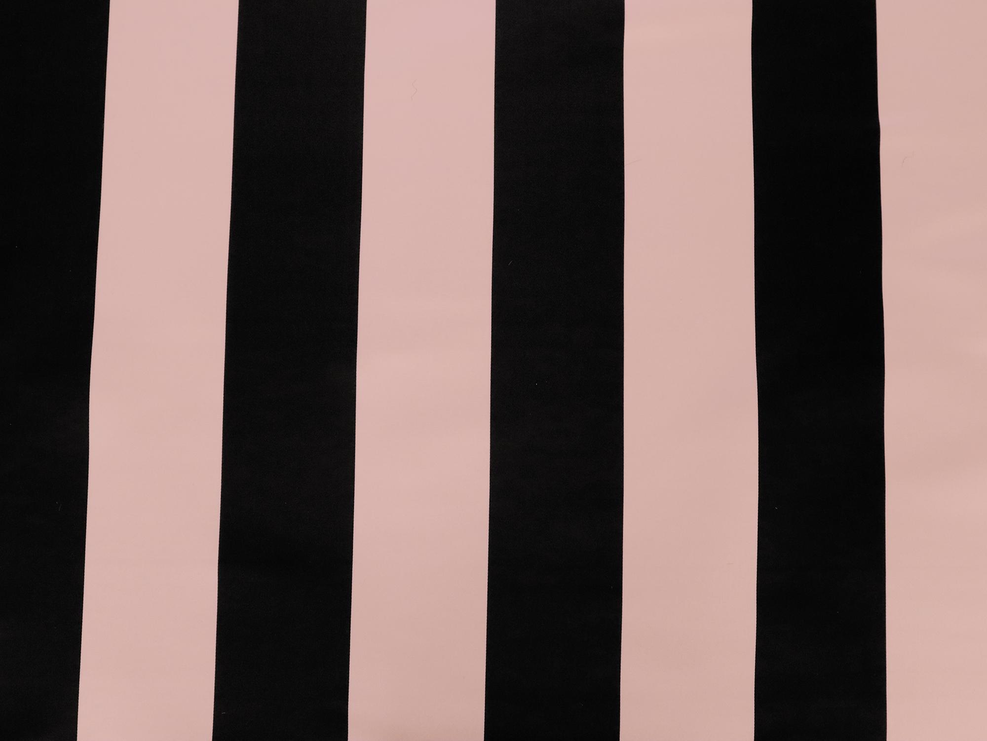 Double Face Silk Satin Stripe in Black and Pink