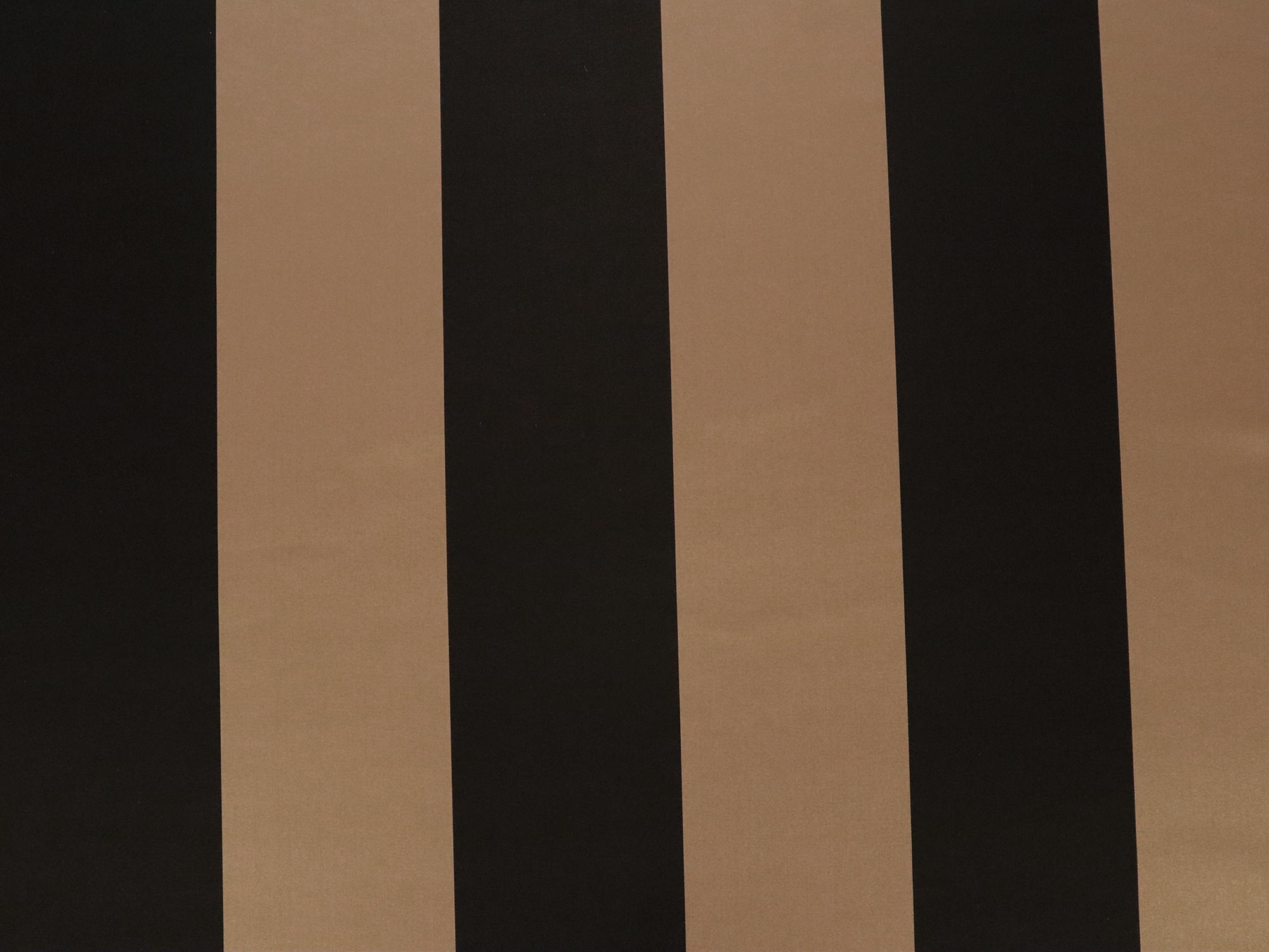 Double Face Silk Satin Stripe in Black and Sand