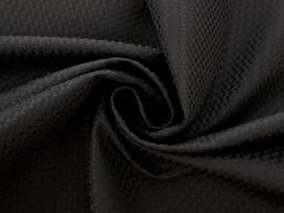 Italian Polyester Brocade with Chevrons in Black