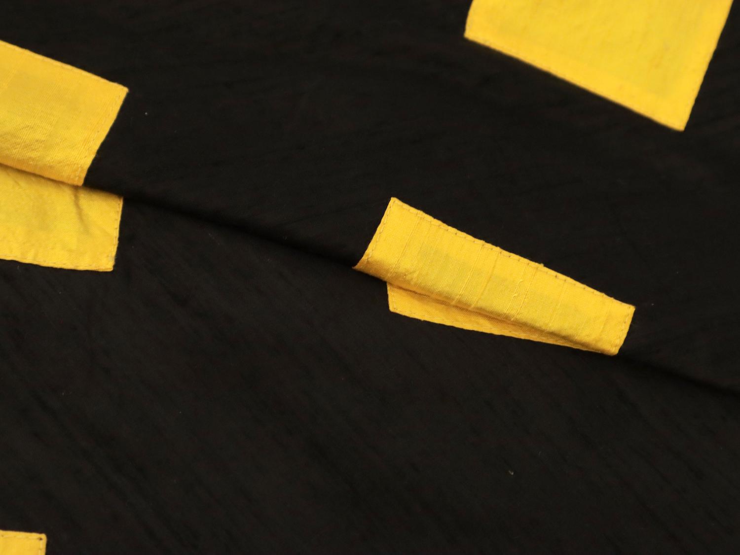 Color Block Appliqué Silk Shantung