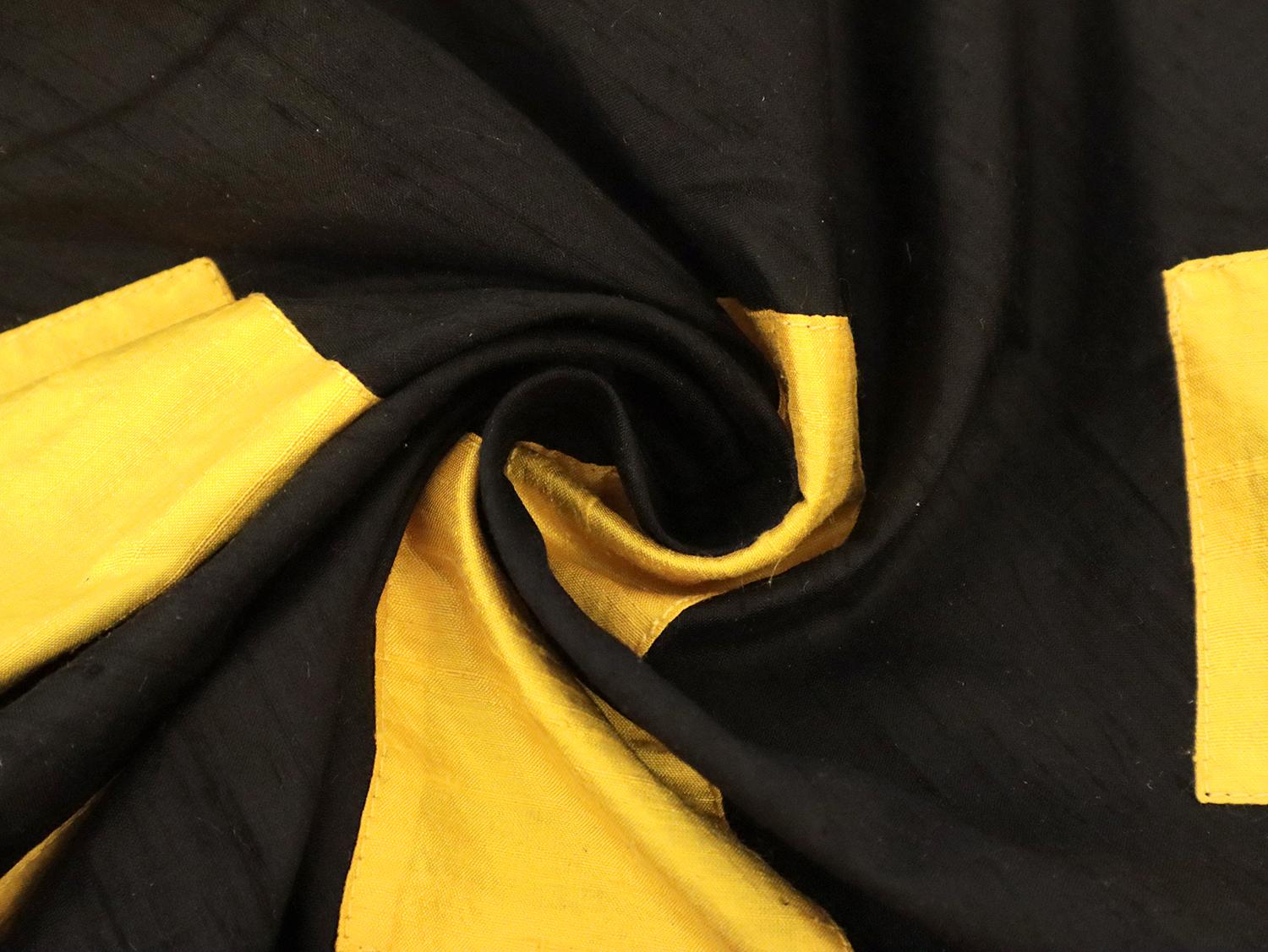 Color Block Appliqué Silk Shantung