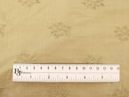 Embroidered Silk Shantung with Mini Bouquets in Light Gold