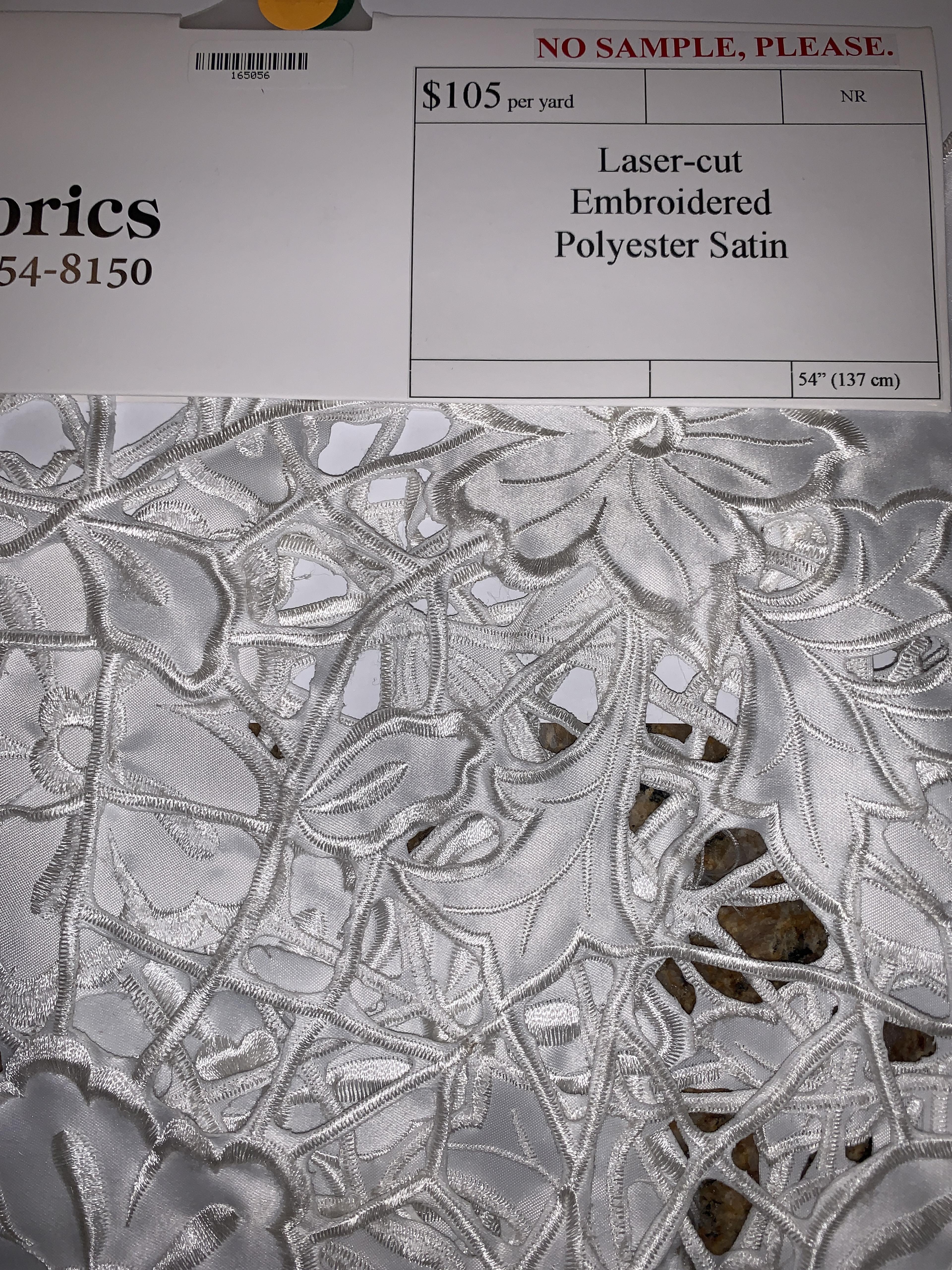 Laser-cut Embroidered Polyester Satin