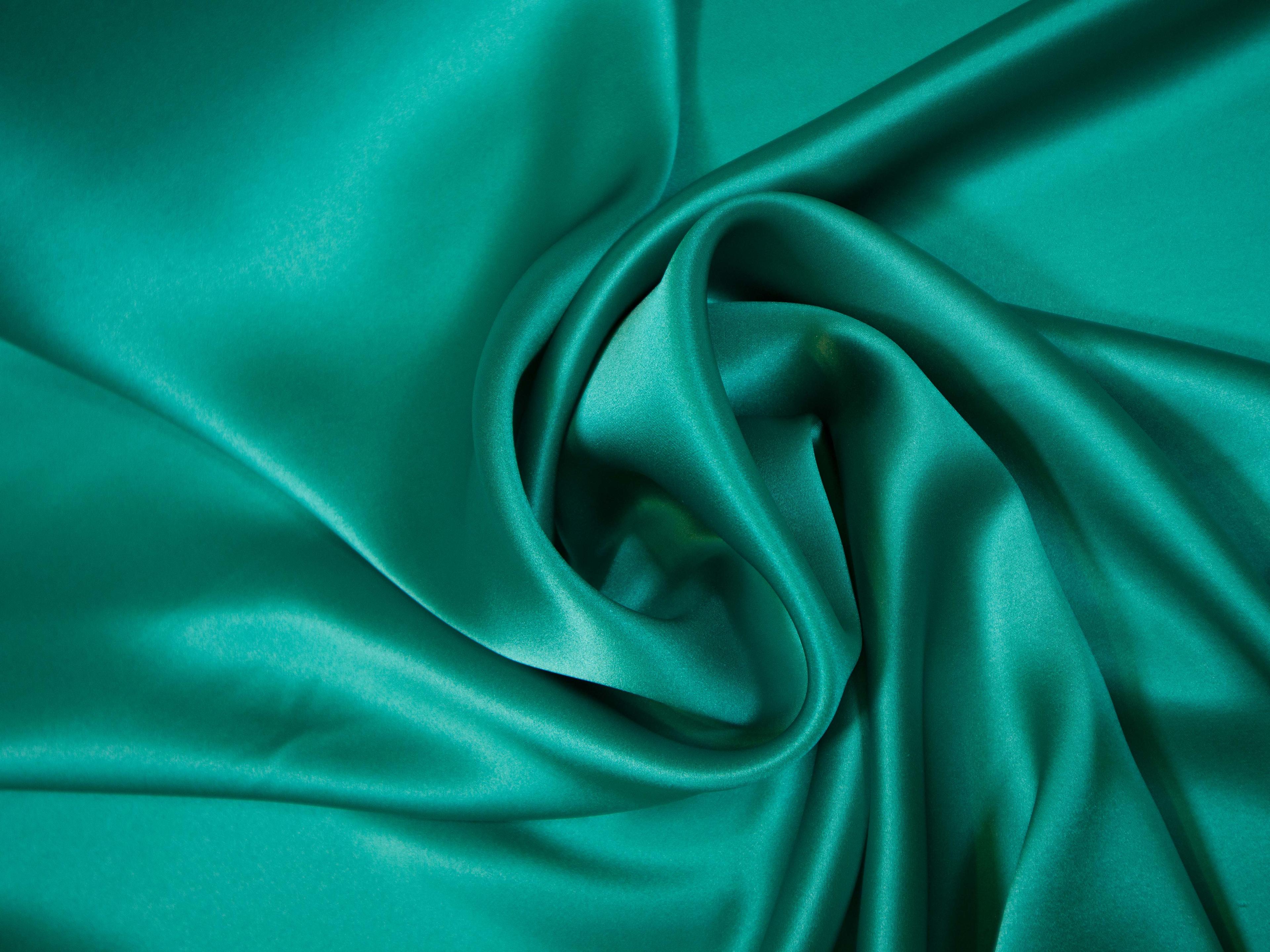 Solid silk charmuese in Oasis- draped