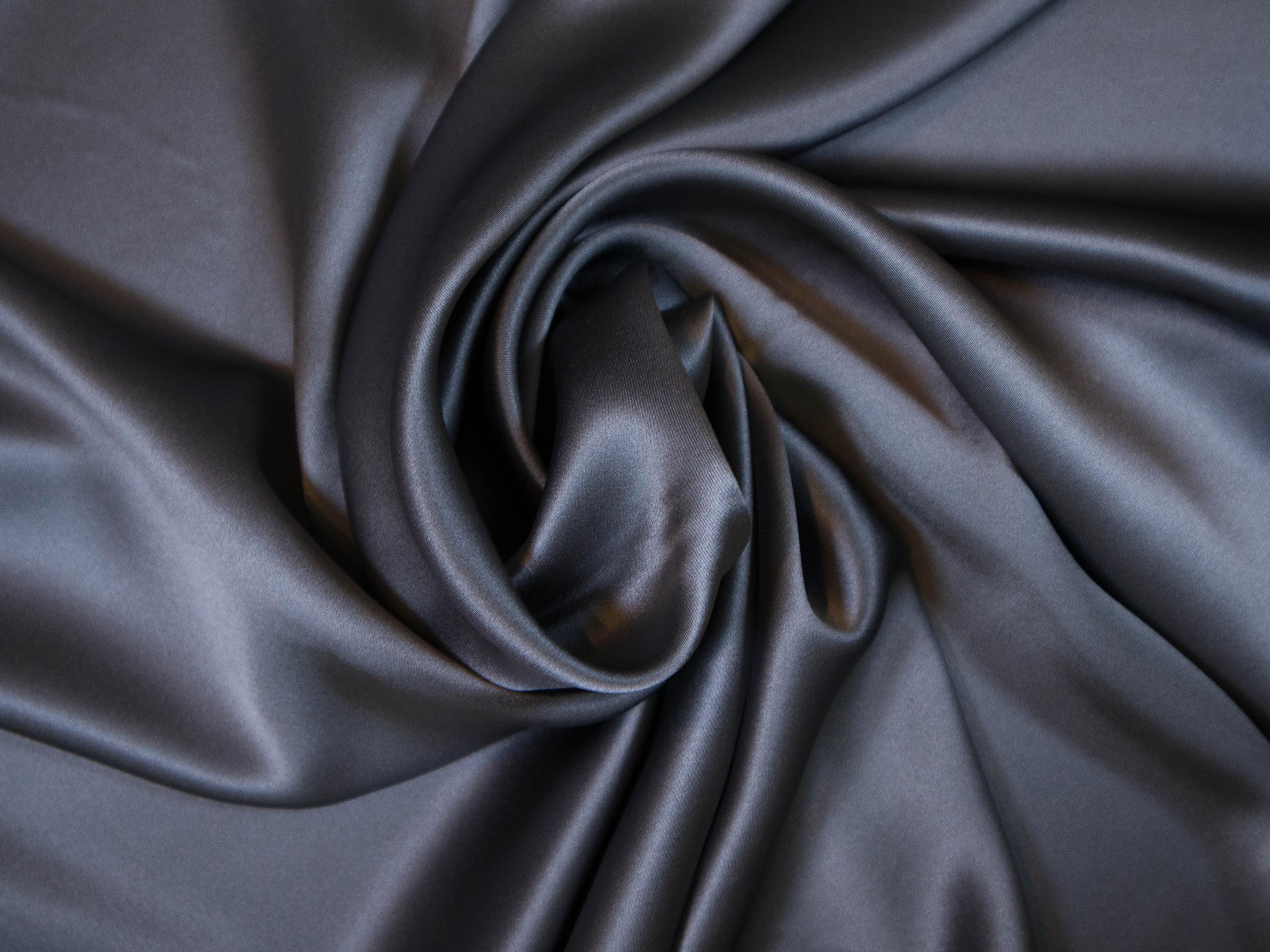 grey solid silk charmuese
