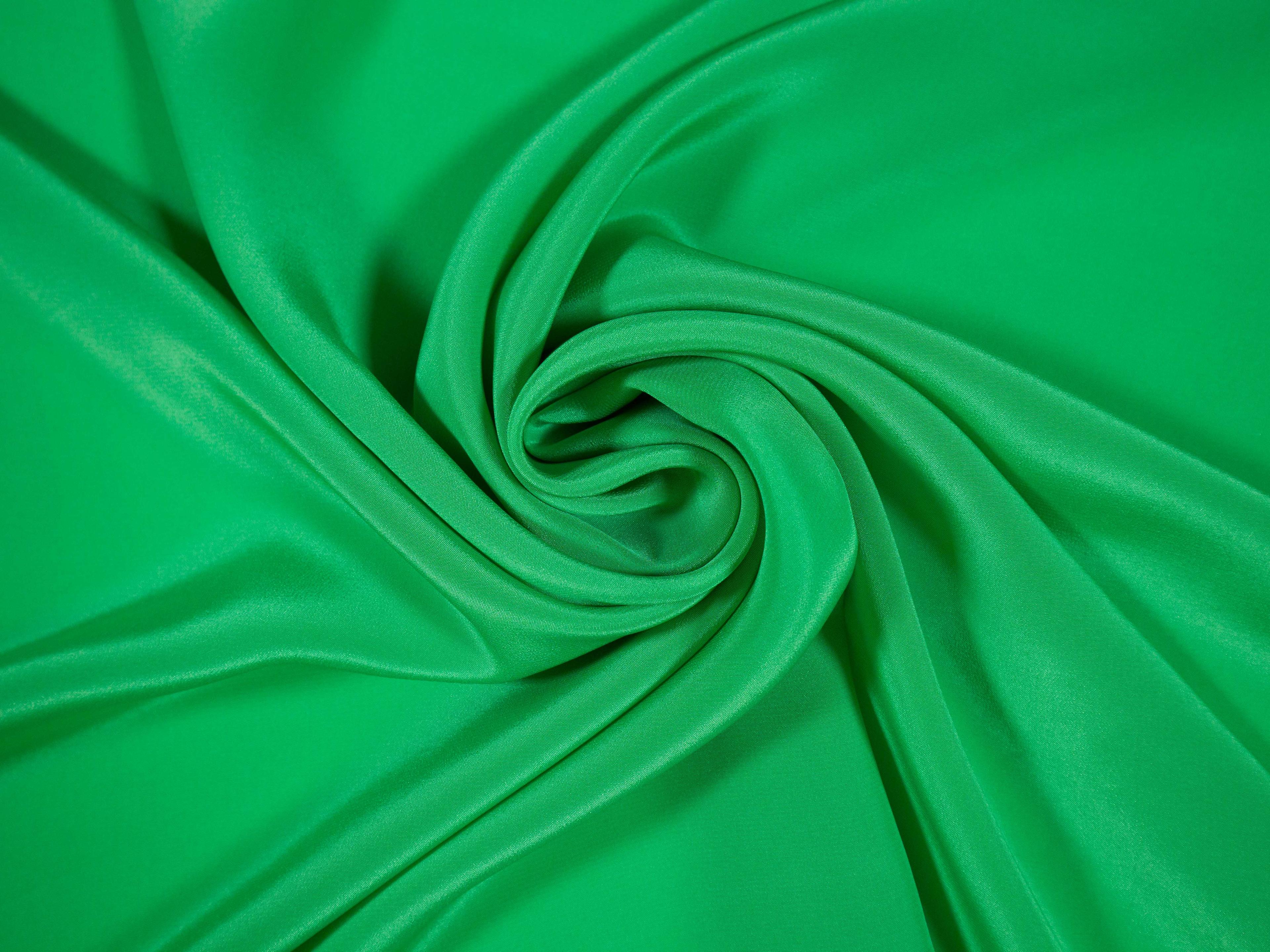 silk Crepe De Chine in kiwi- bunched