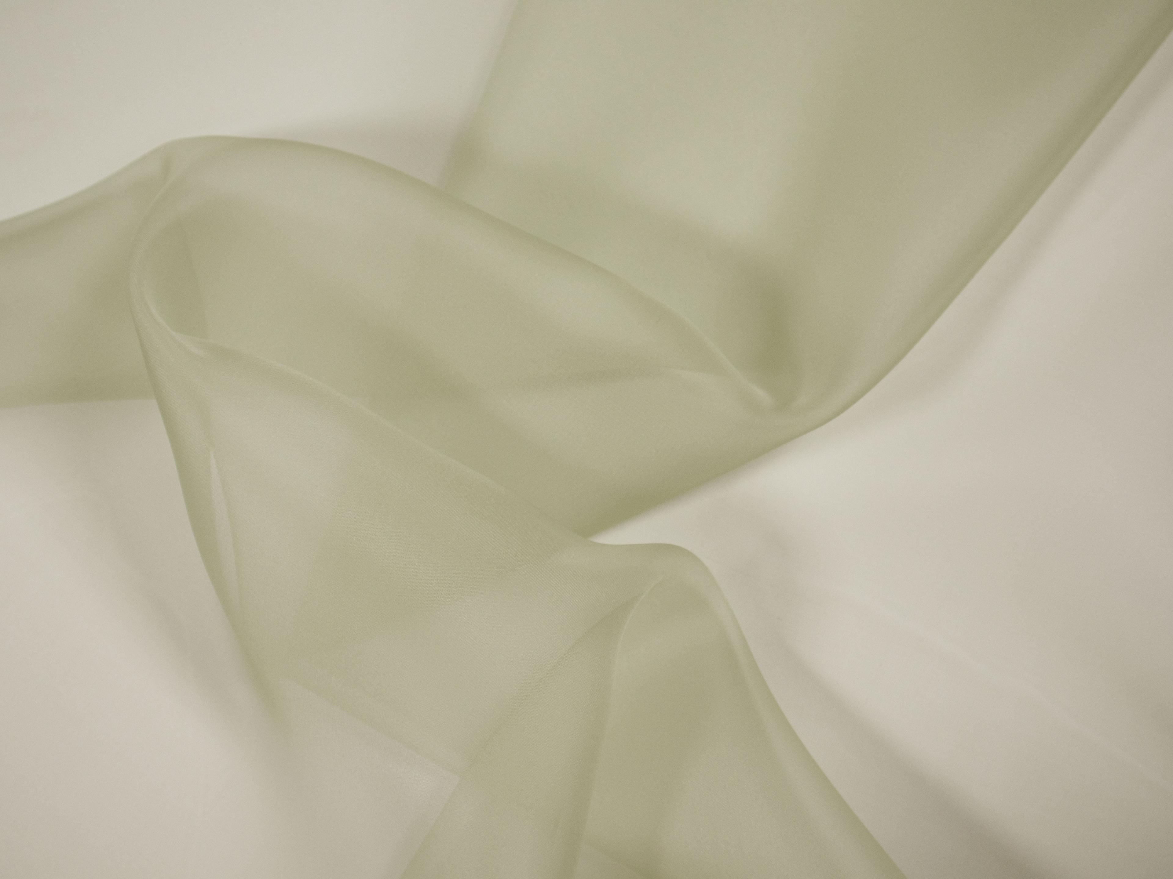 Solid organza in sage bunched