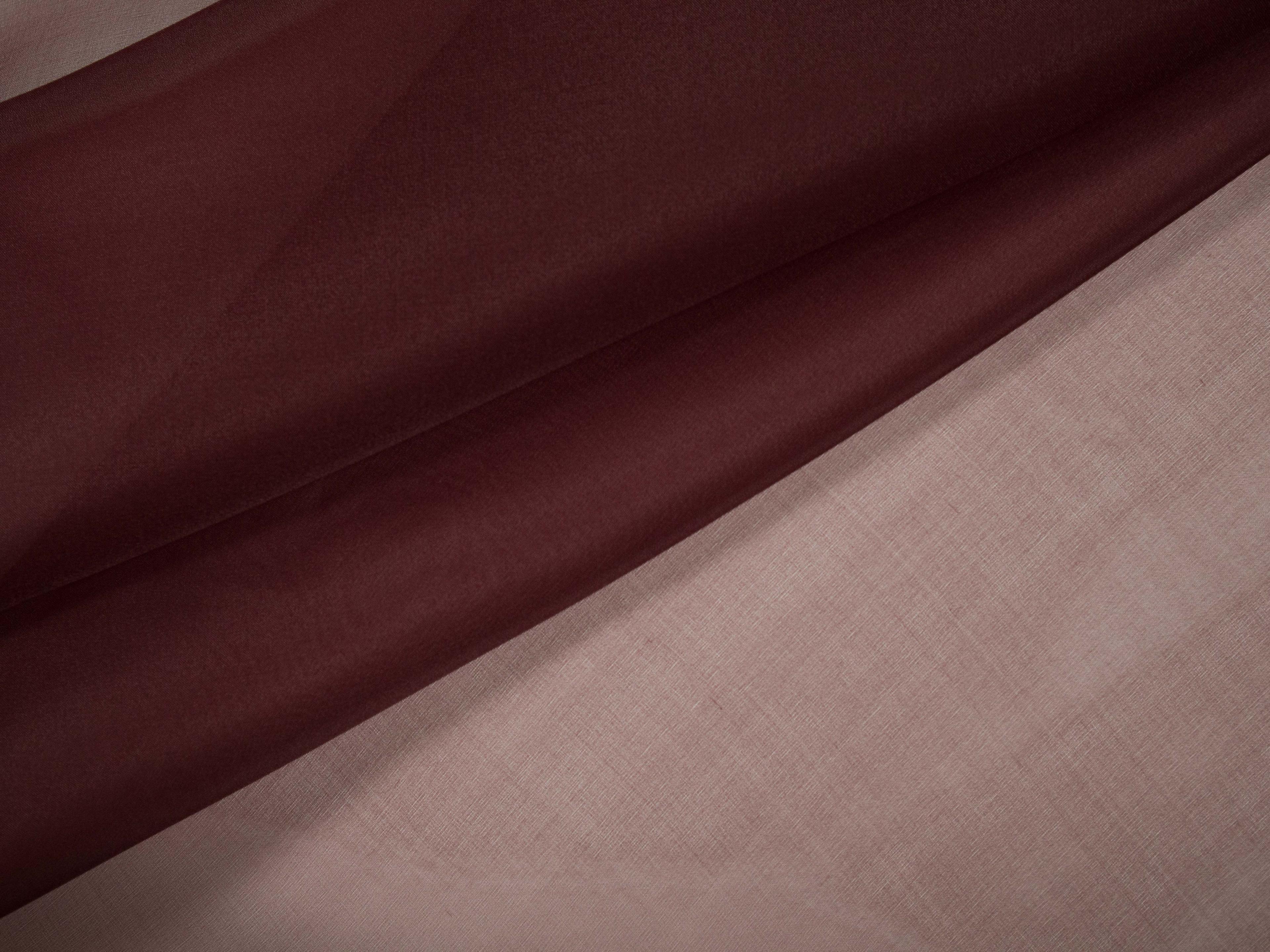 Silk organza in Ballerina Burgundy folded