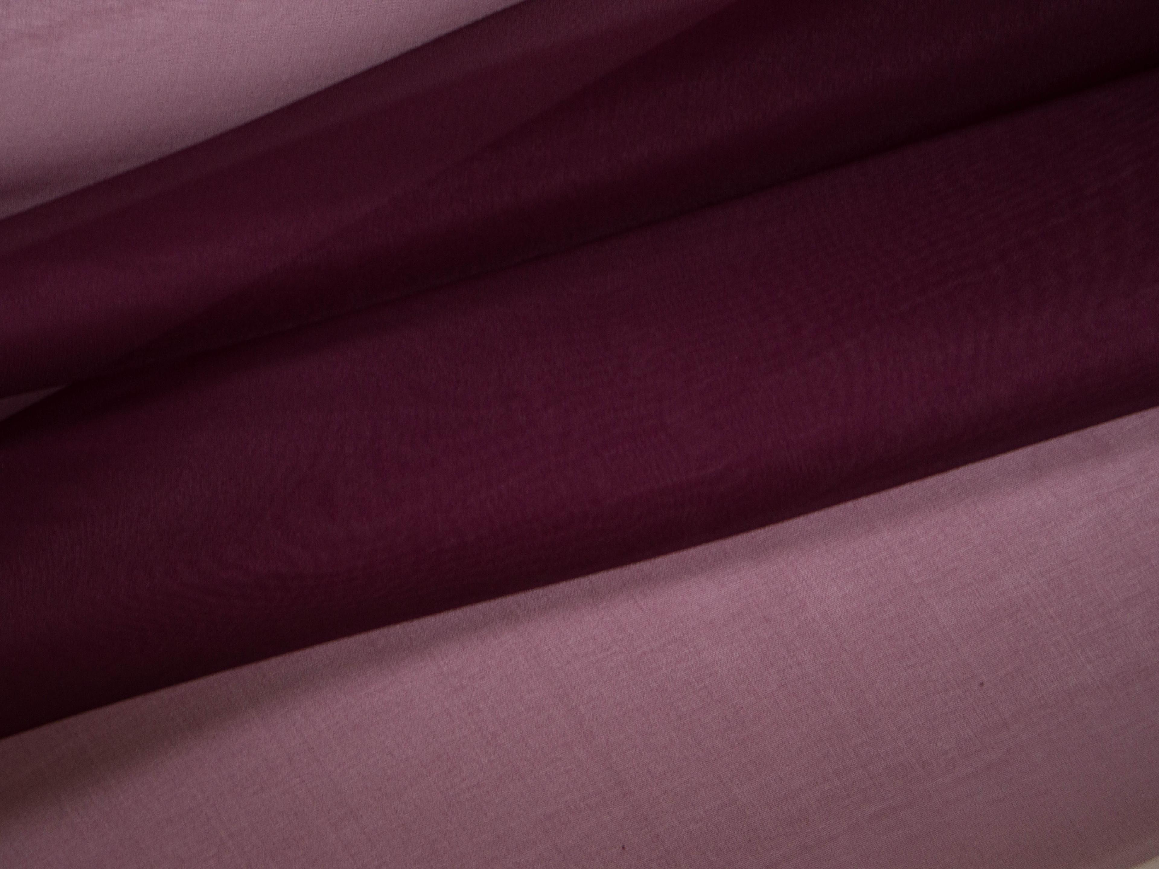 Silk organza in Eggplant folded