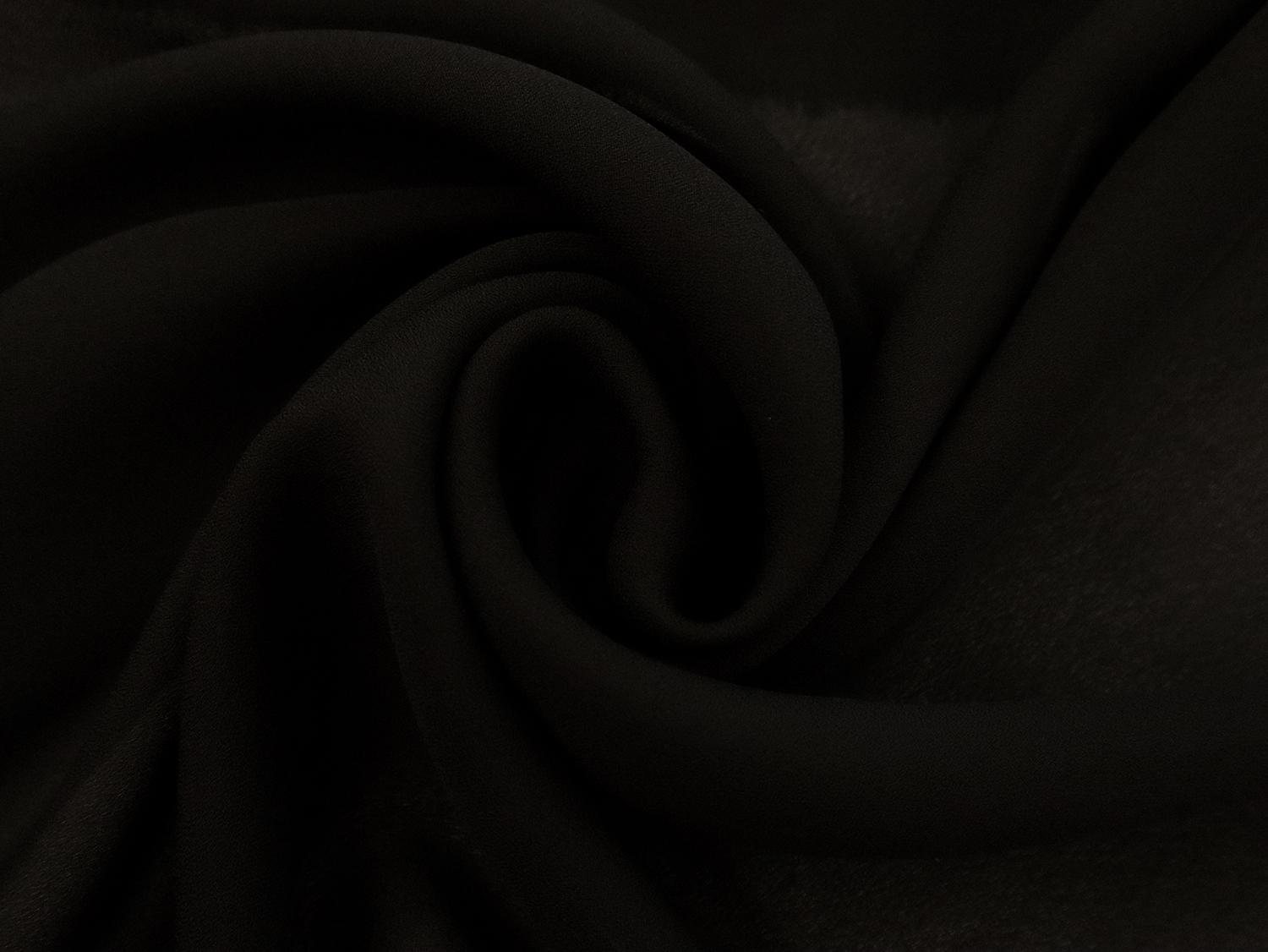 Polyester Double Georgette in Black