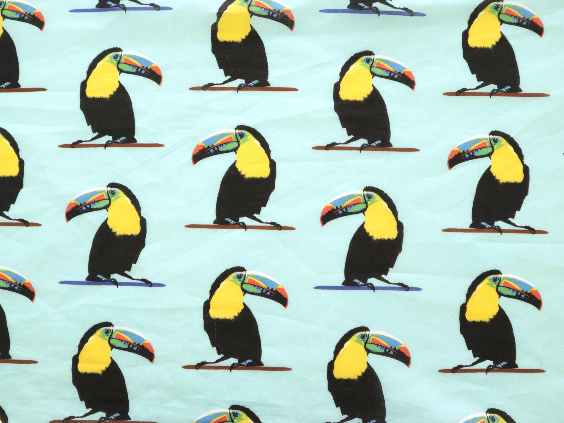 Cotton Lawn with Toucan Birds Print
