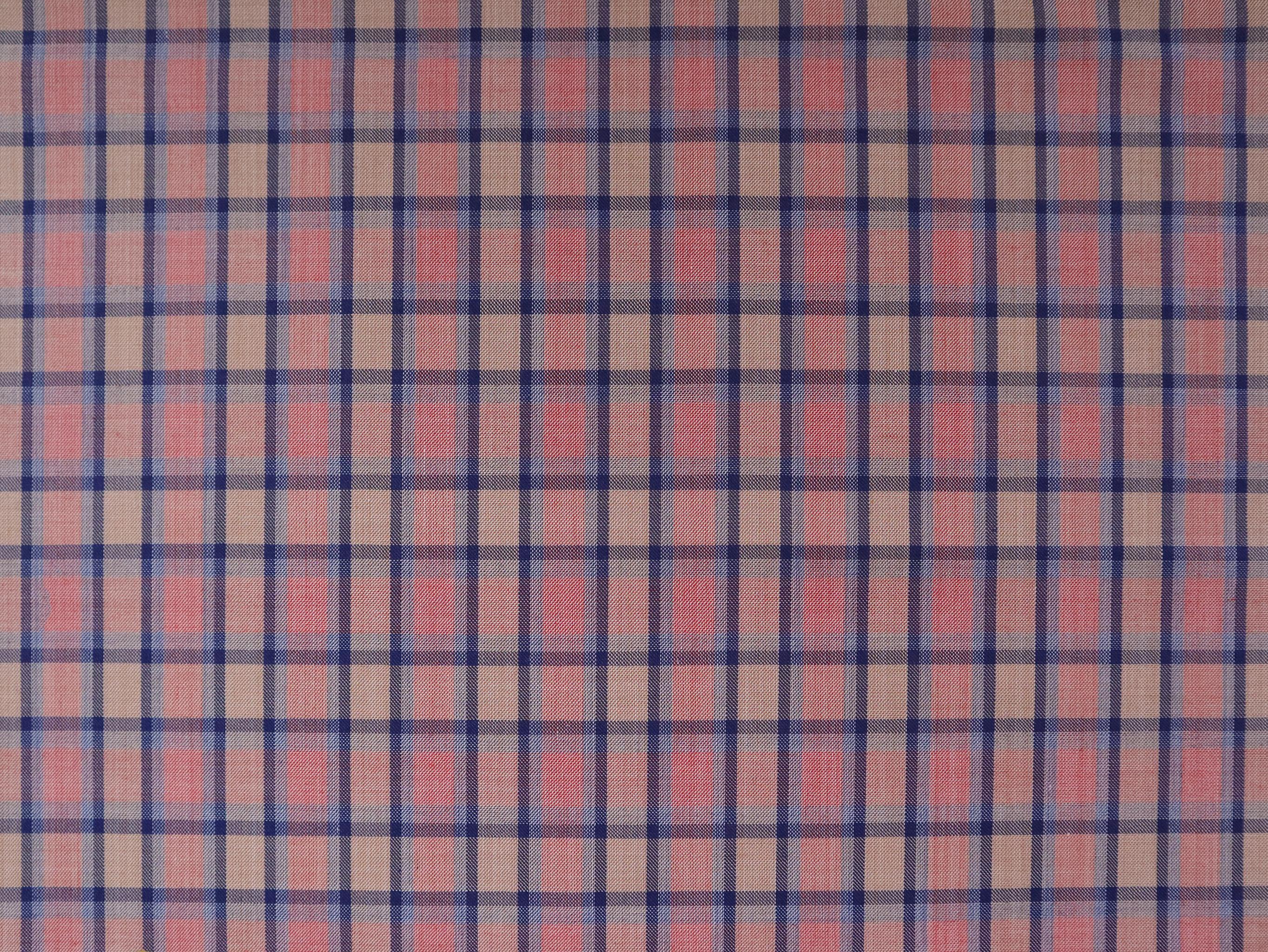 Super Fine Wool Blend Plaid Suiting in Strawberry Pink