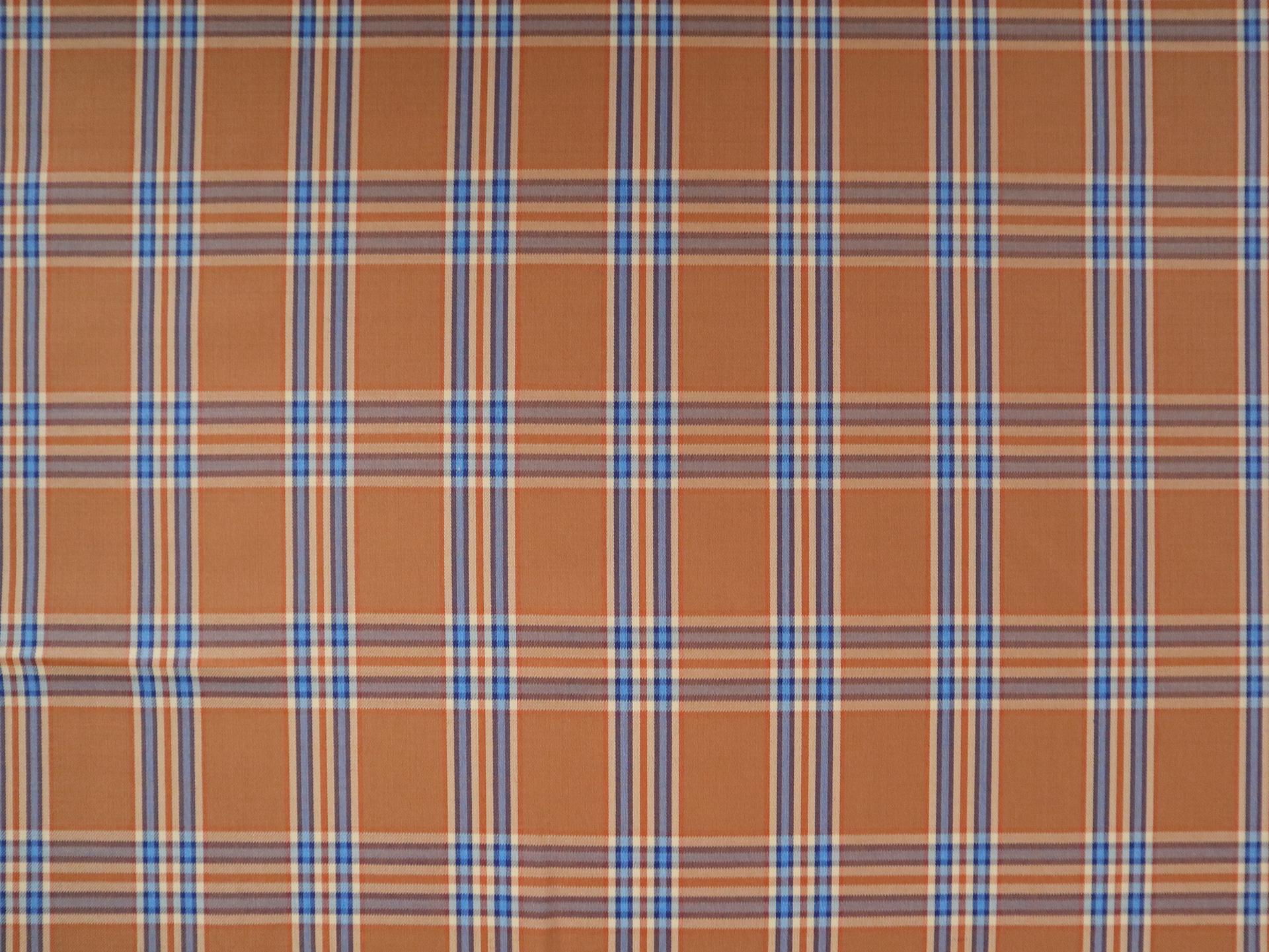 Super 160s Wool Blend Plaid Suiting in Copper