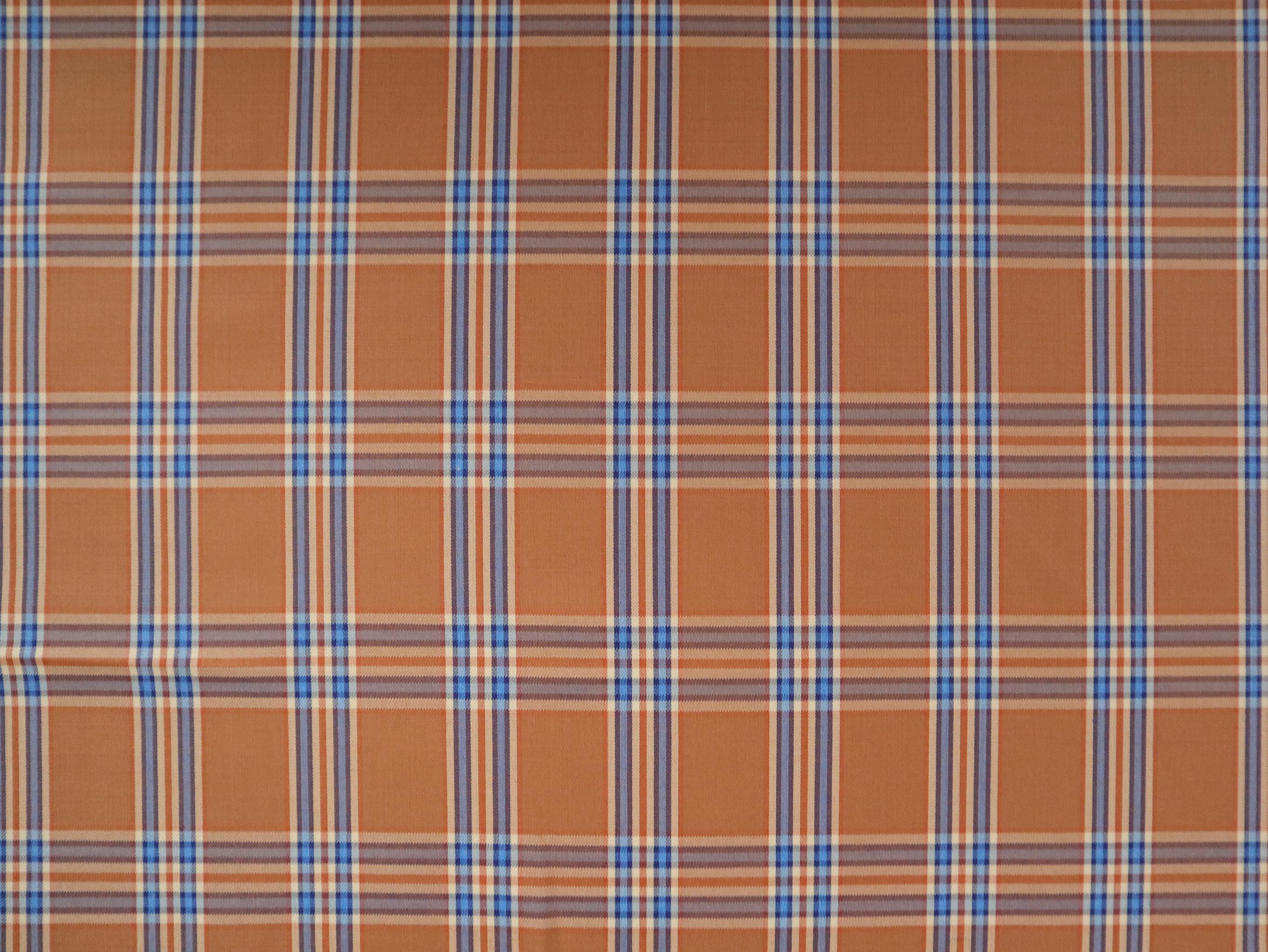 Super 160s Wool Blend Plaid Suiting in Copper