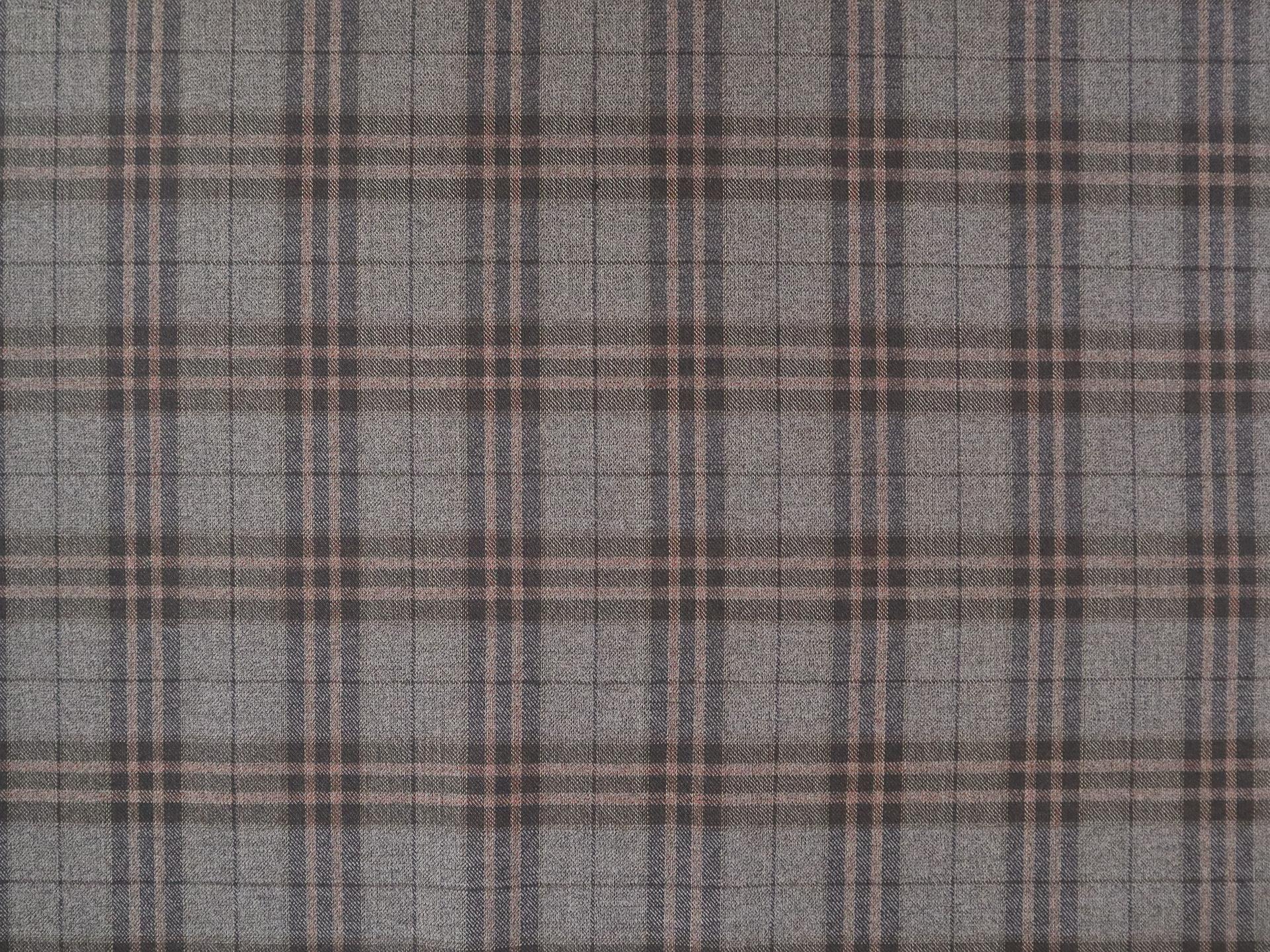 Extra Fine Wool Plaid Suiting in Black Smoke