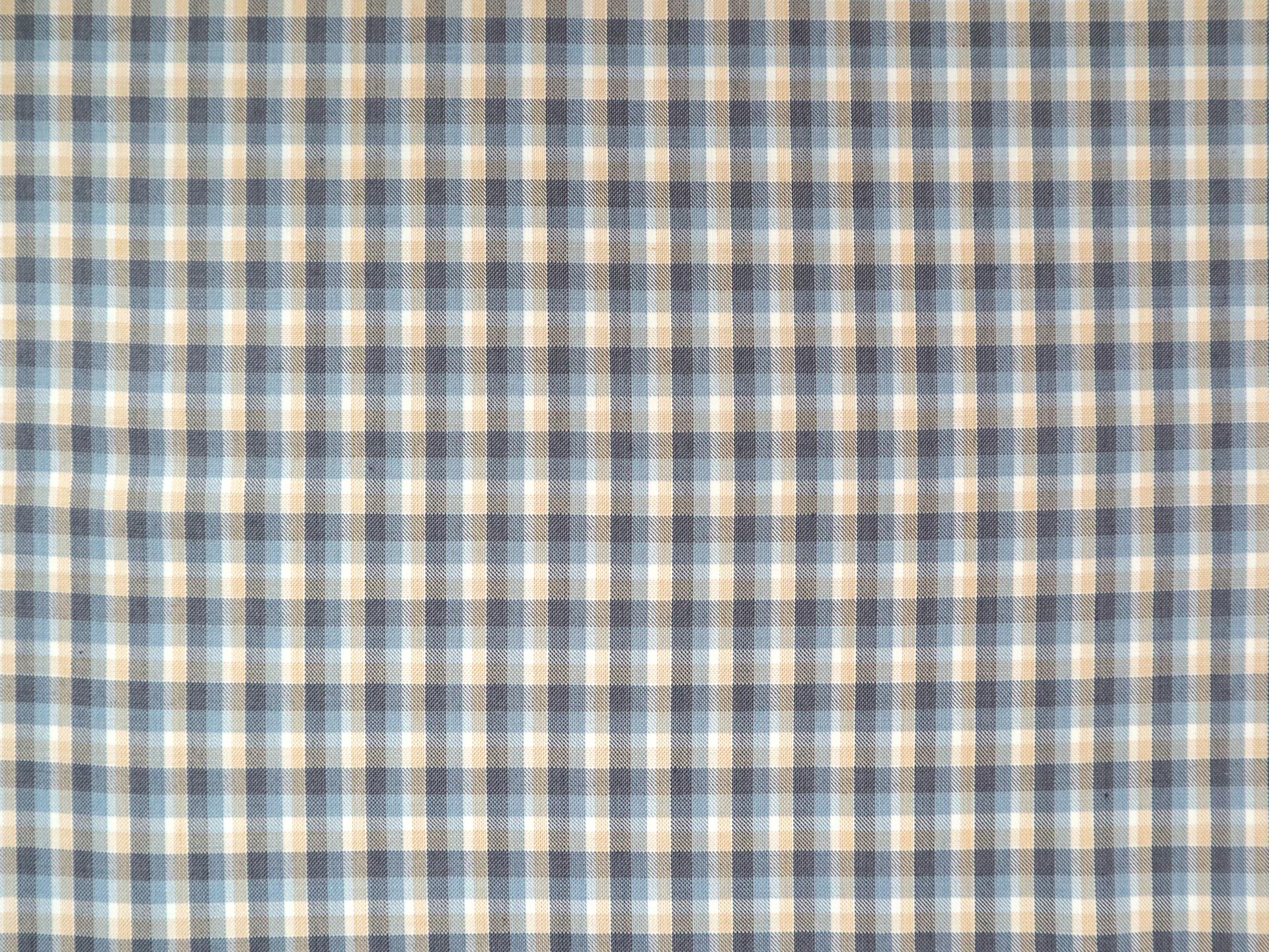 Wool Polyester Plaid Suiting in Stone Blue