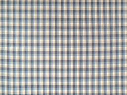 Wool Polyester Plaid Suiting in Stone Blue