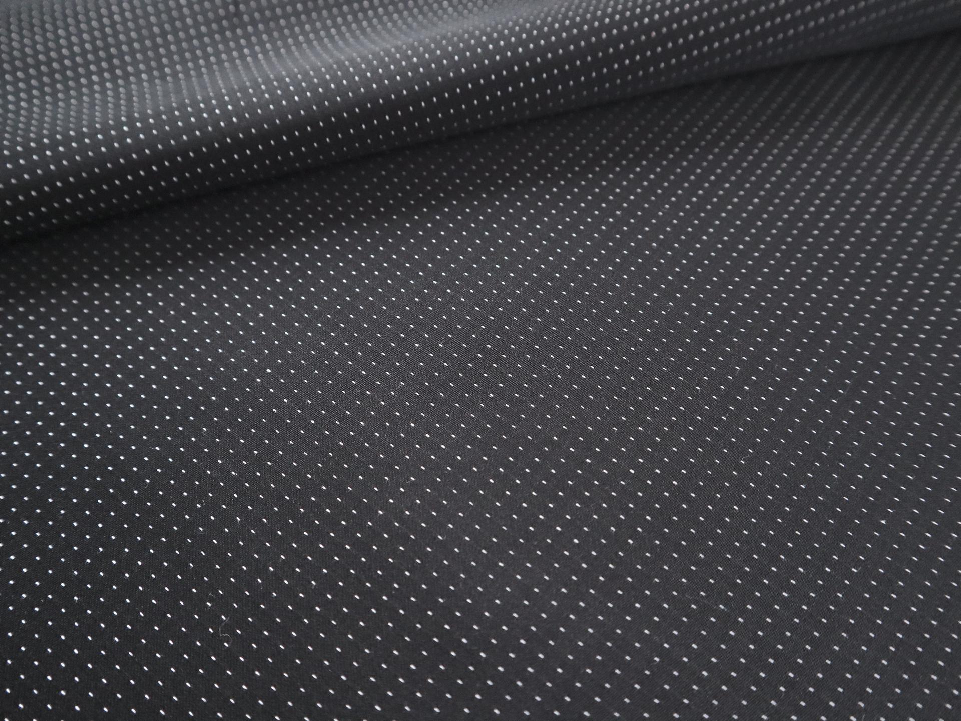 Two-Ply Cotton Pin Dot Shirting in Black