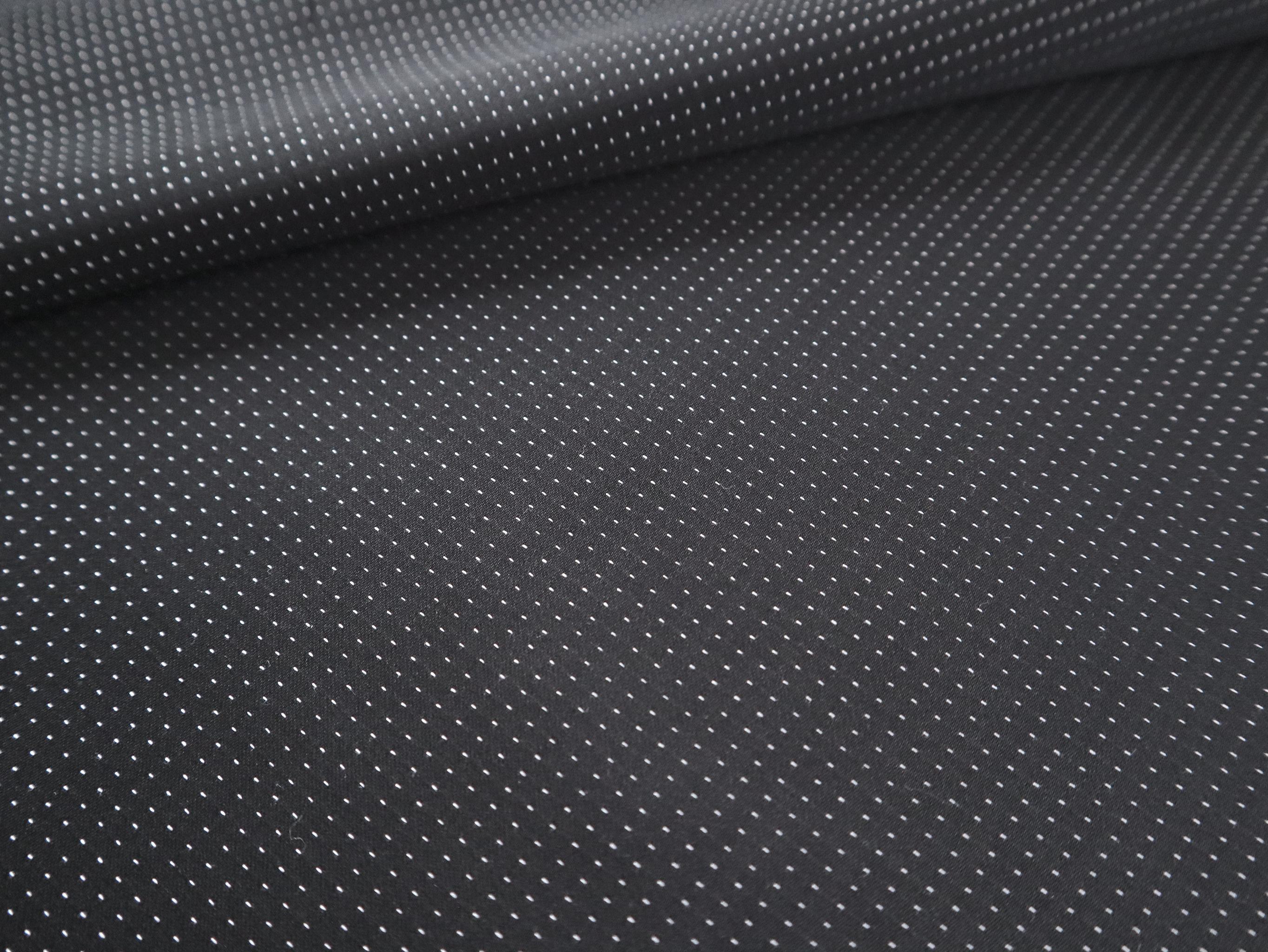 Two-Ply Cotton Pin Dot Shirting in Black