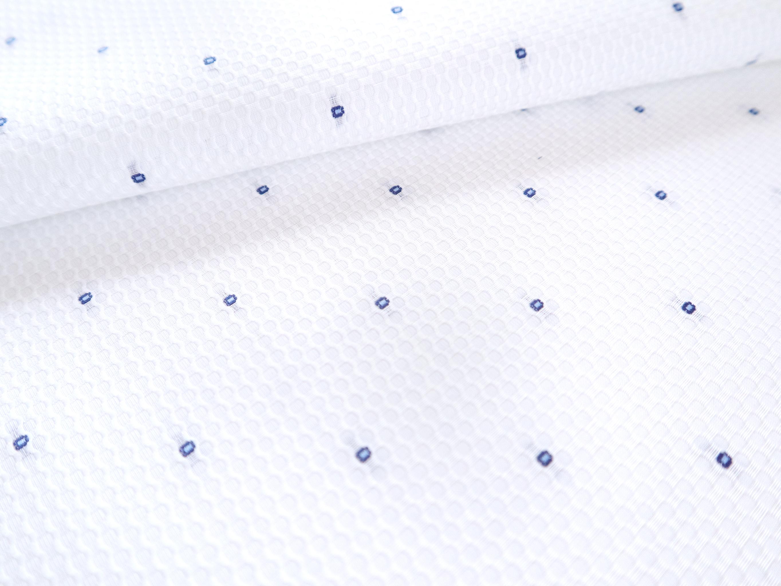 Two-Ply Cotton Birdseye Piqué in White 