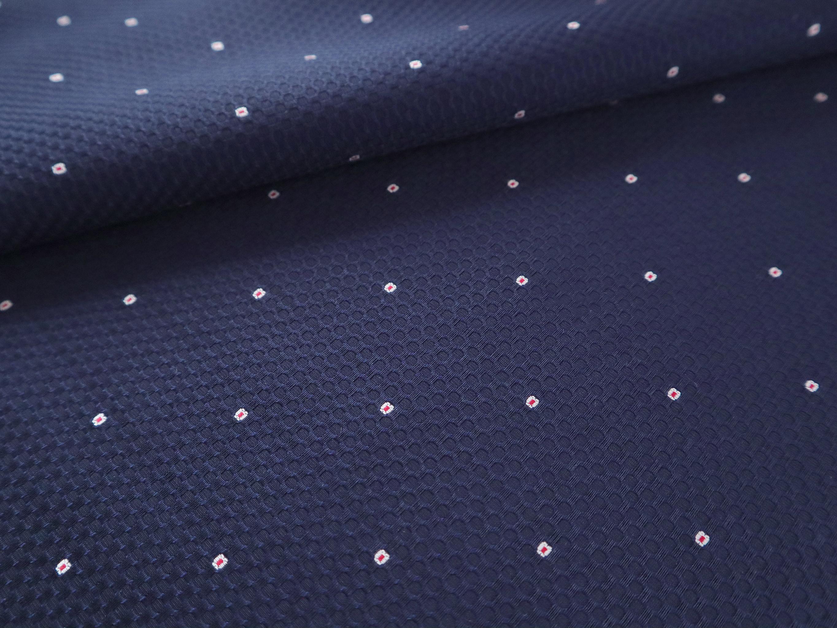 Two-Ply Cotton Birdseye Piqué in Navy