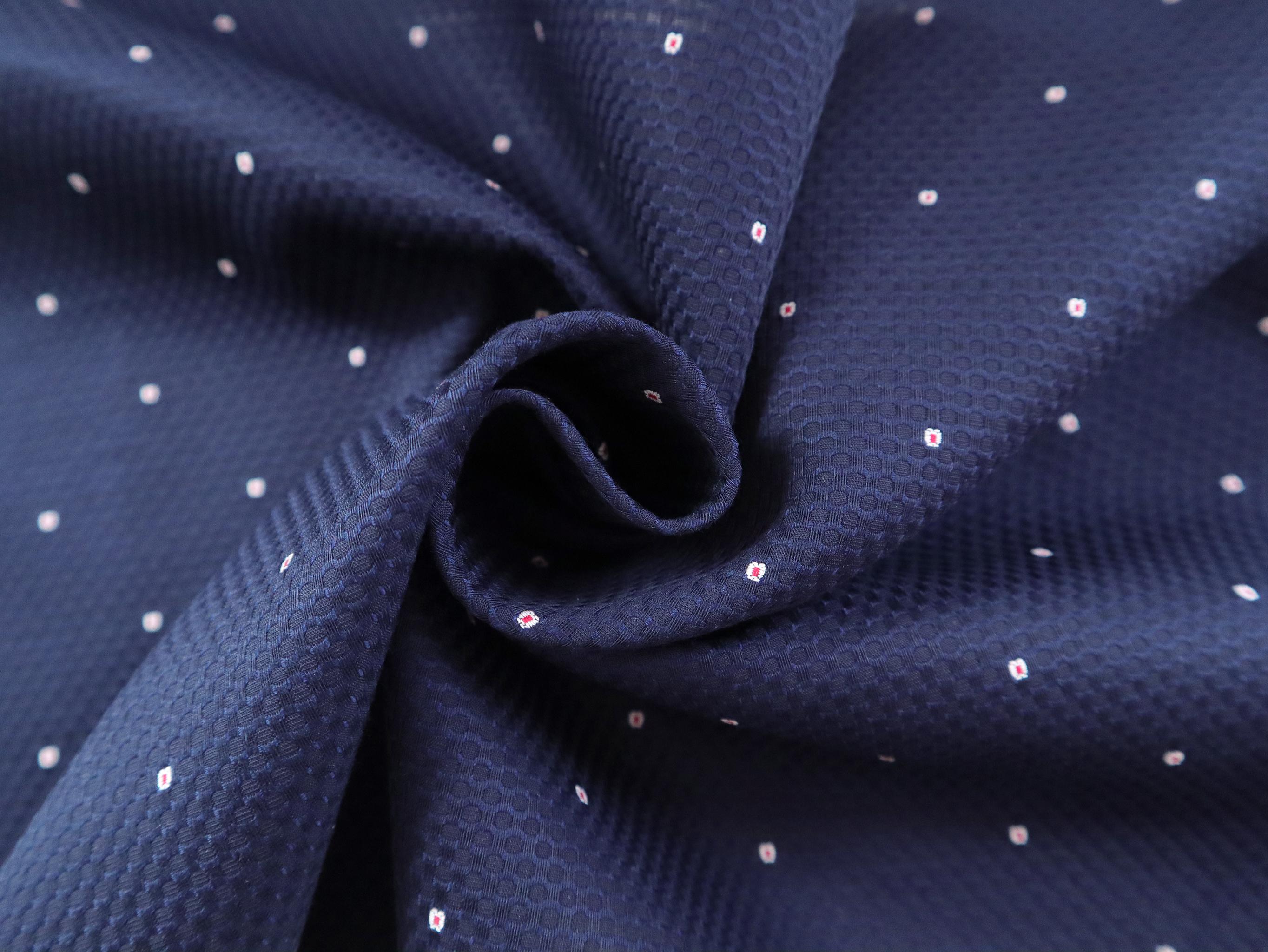 Two-Ply Cotton Birdseye Piqué in Navy