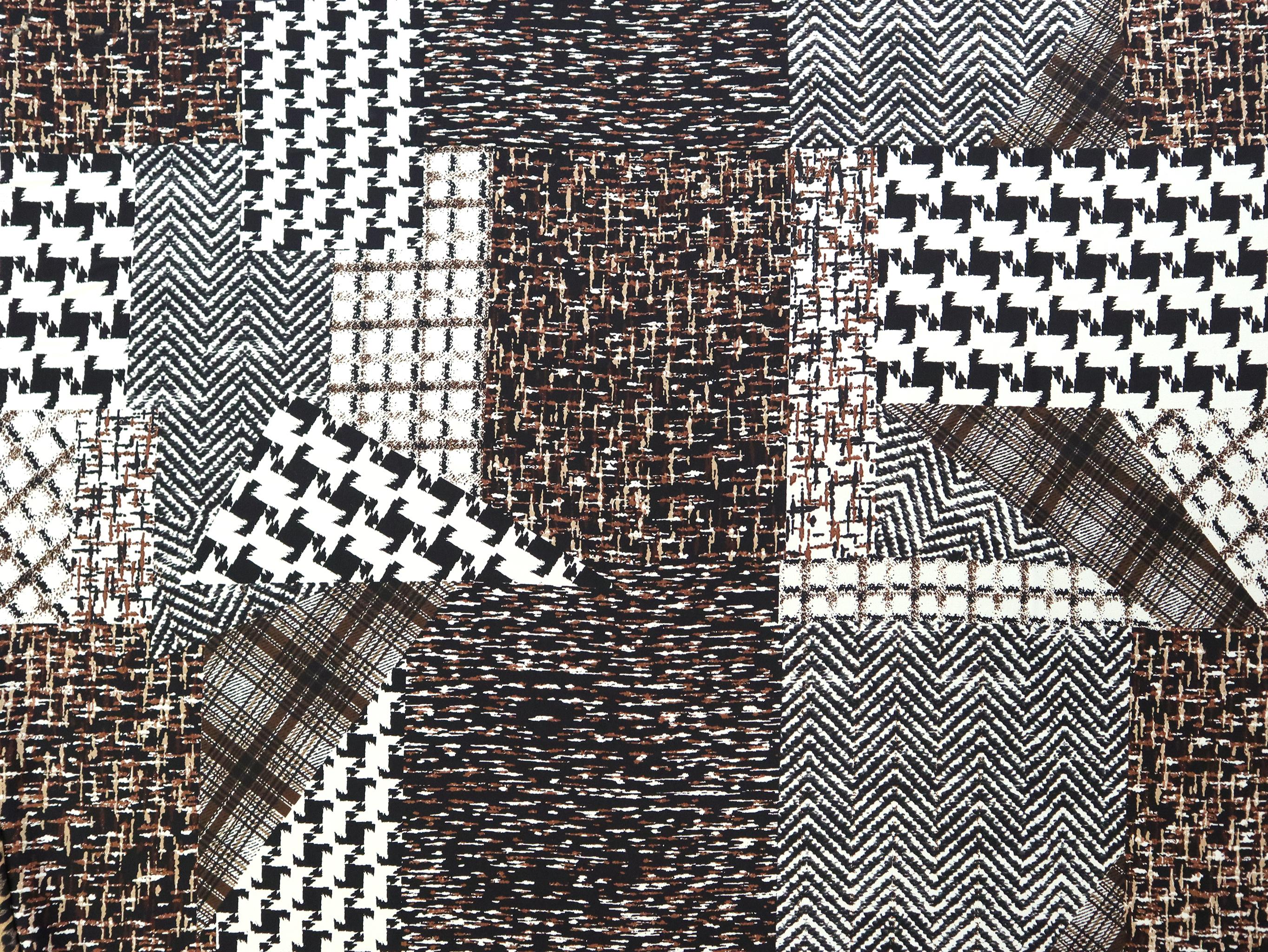 Polyester Georgette with Multi Tweeds Print