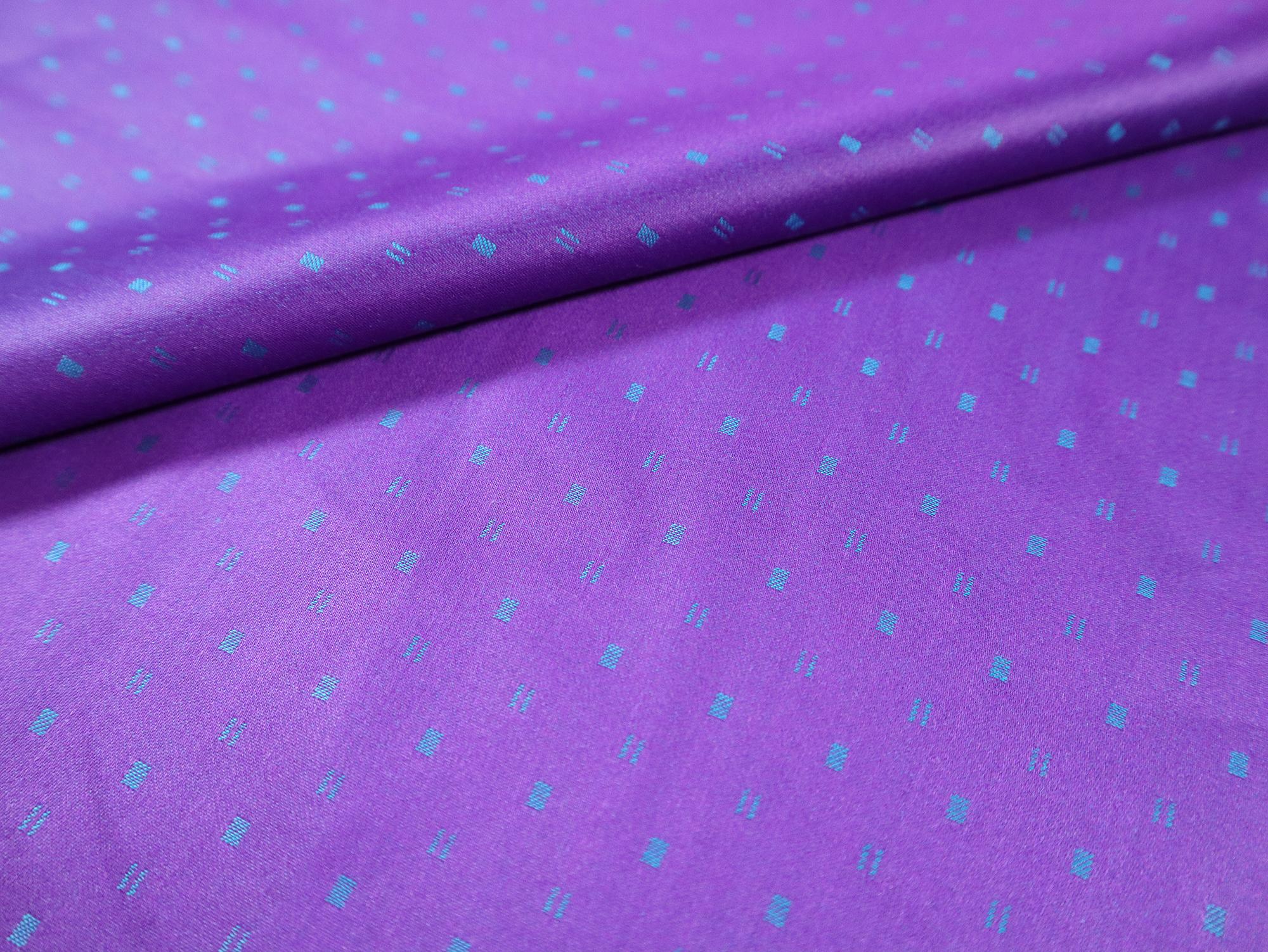 Cotton Dobby Sateen in Teal & Purple