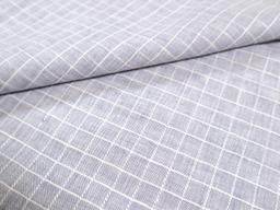 Novelty Linen with Windowpane Plaid in Grey