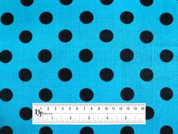 Linen Broadcloth with Polka Dot Print in Blue