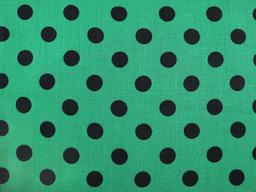 Linen Broadcloth with Polka Dot Print in Green