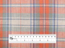 Linen Plaid in Orange and Sage