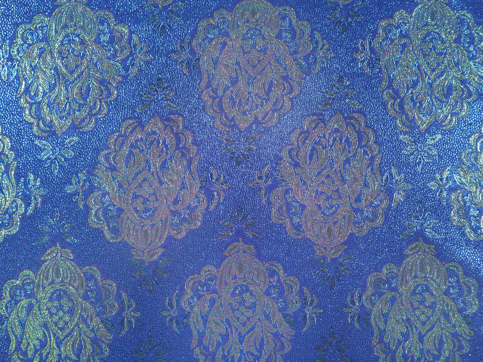 Metallic Paisley Brocade in Royal Blue