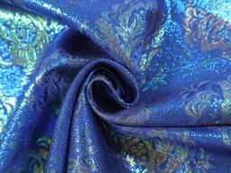Metallic Paisley Brocade in Royal Blue