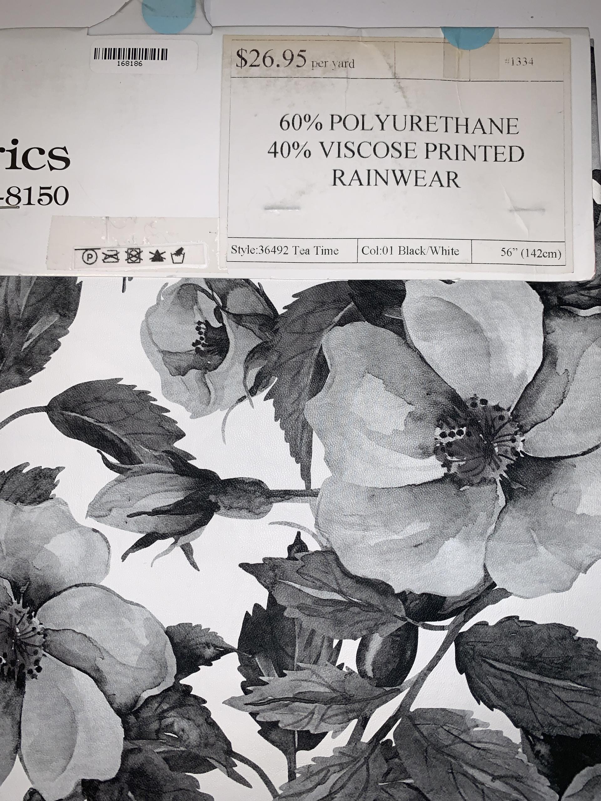 Scnp 60% Polyurethane 40% Viscose Printed Rainwear