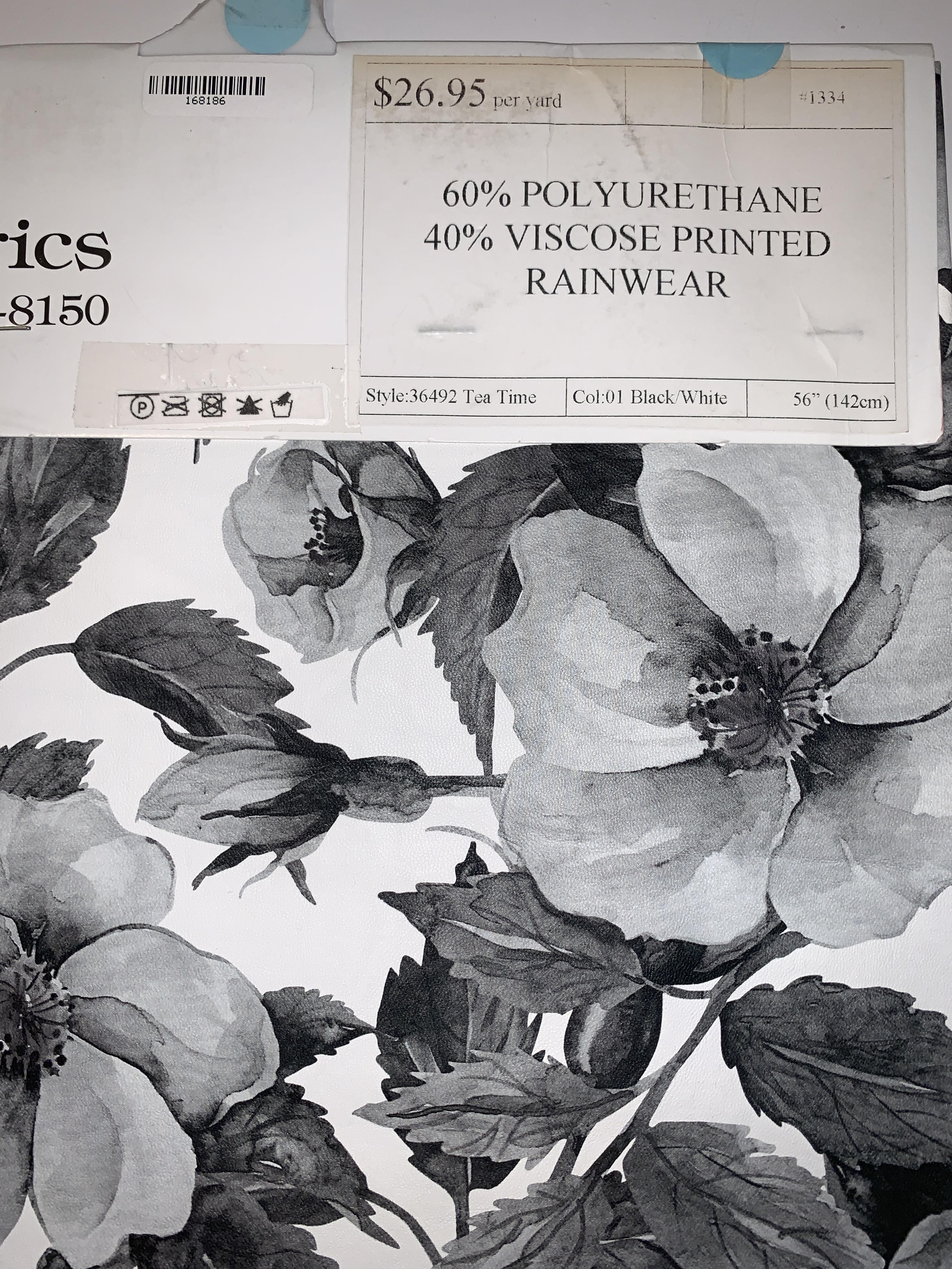 Scnp 60% Polyurethane 40% Viscose Printed Rainwear