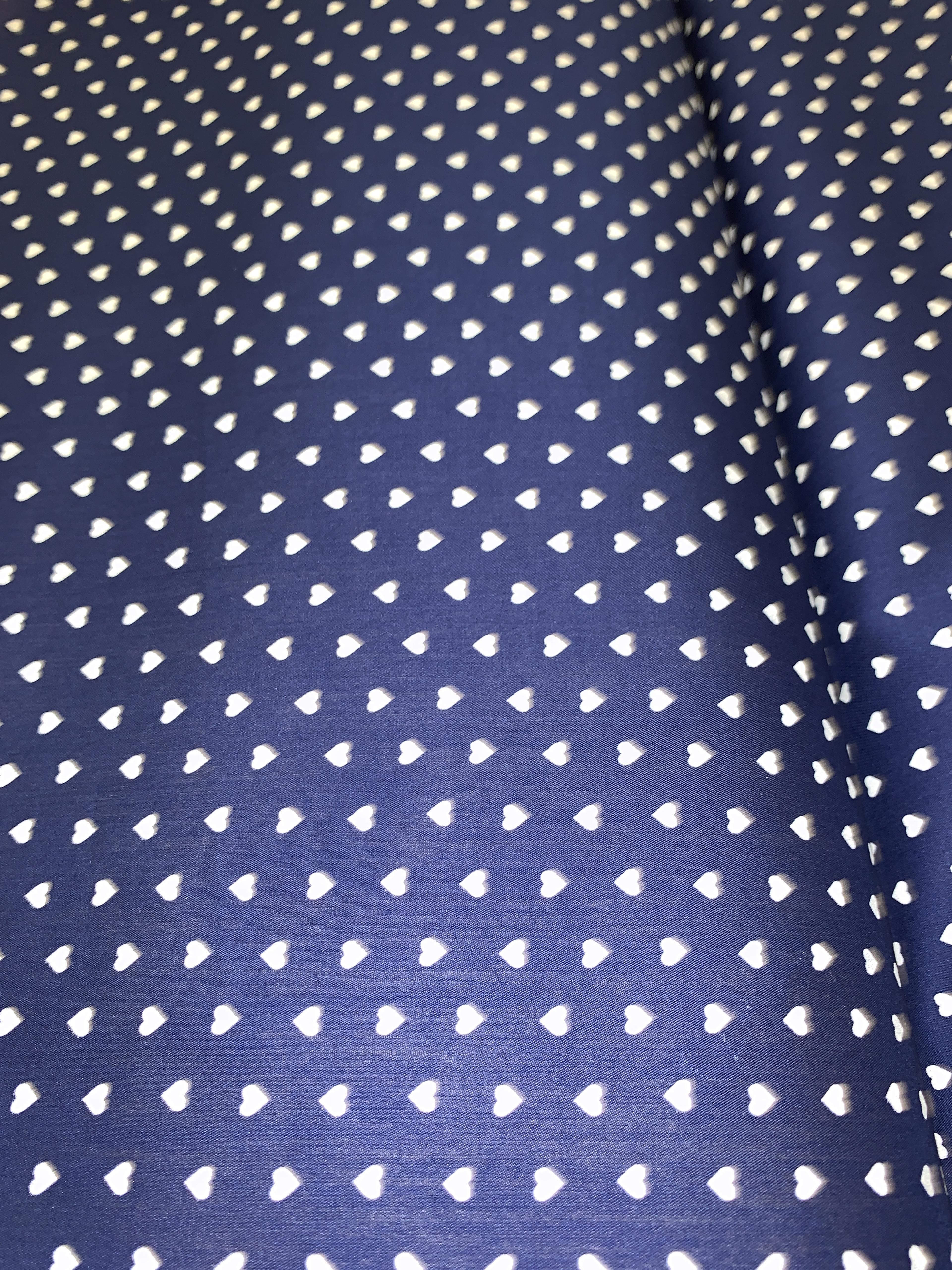 100% Cotton Voile Heart Print