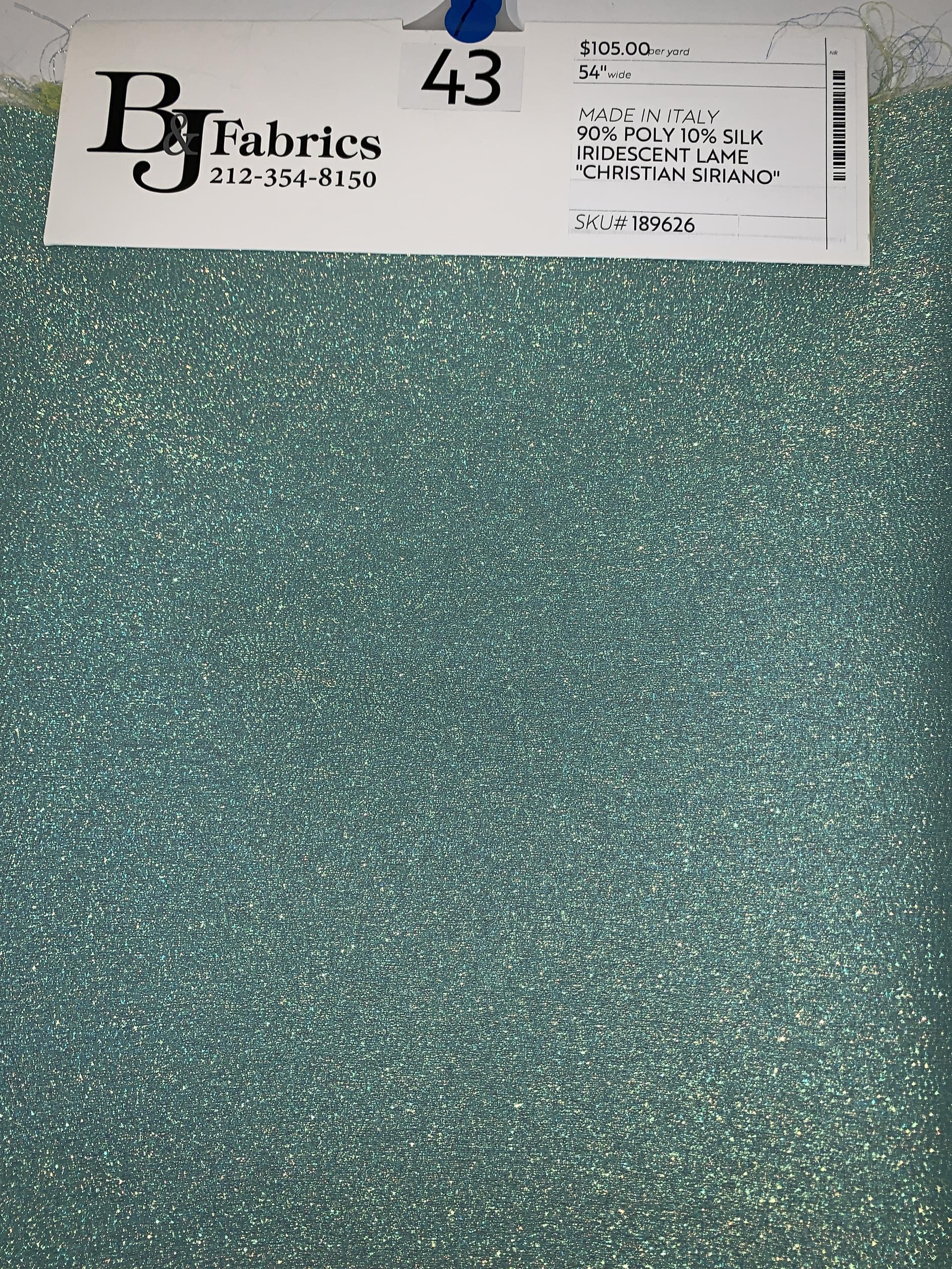 MADE IN ITALY 90% POLY 10% SILK IRIDESCENT LAME CHRISTIAN SIRIANO