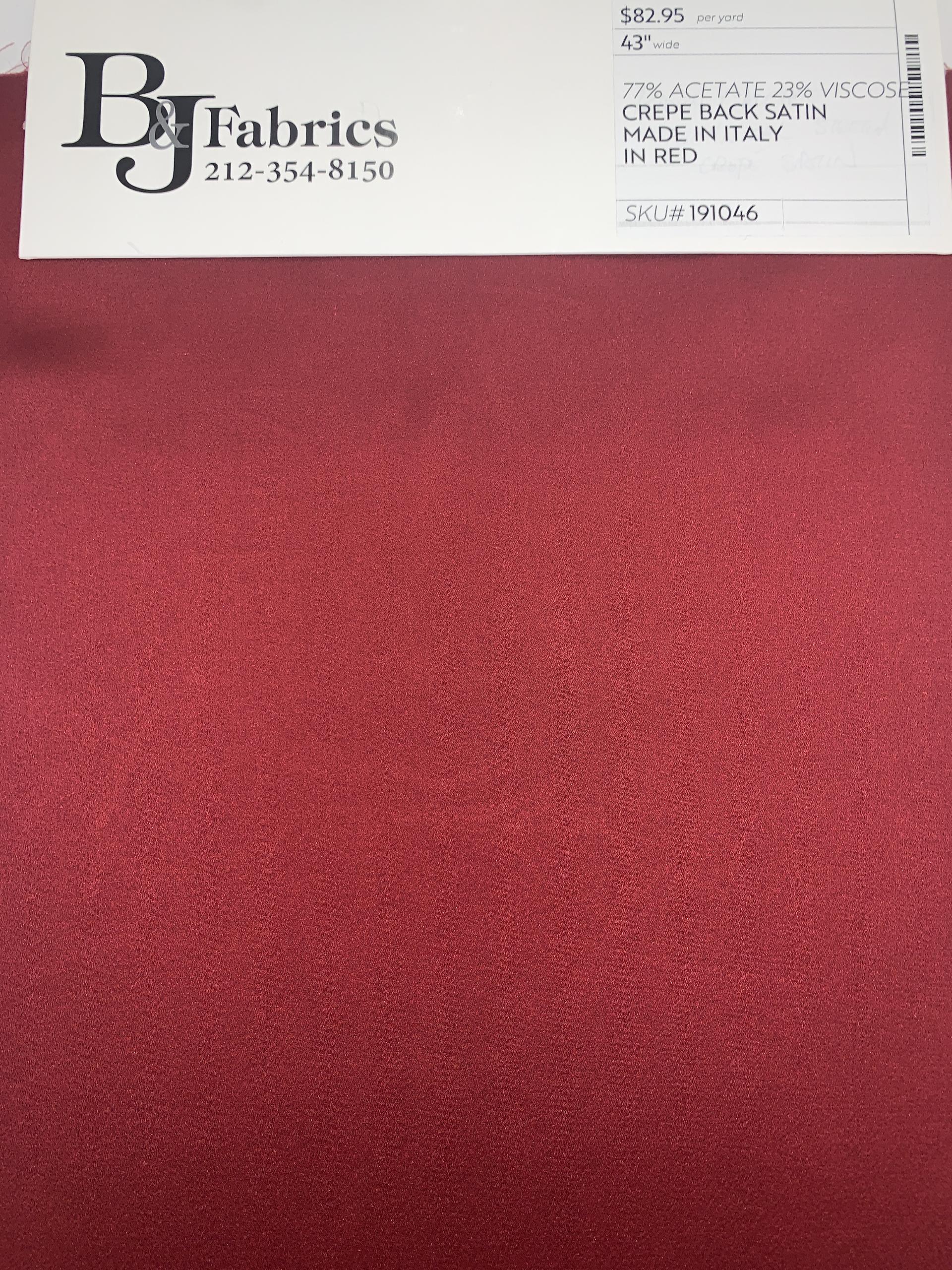 77% ACETATE 23% VISCOSE CREPE BACK SATIN MADE IN ITALY